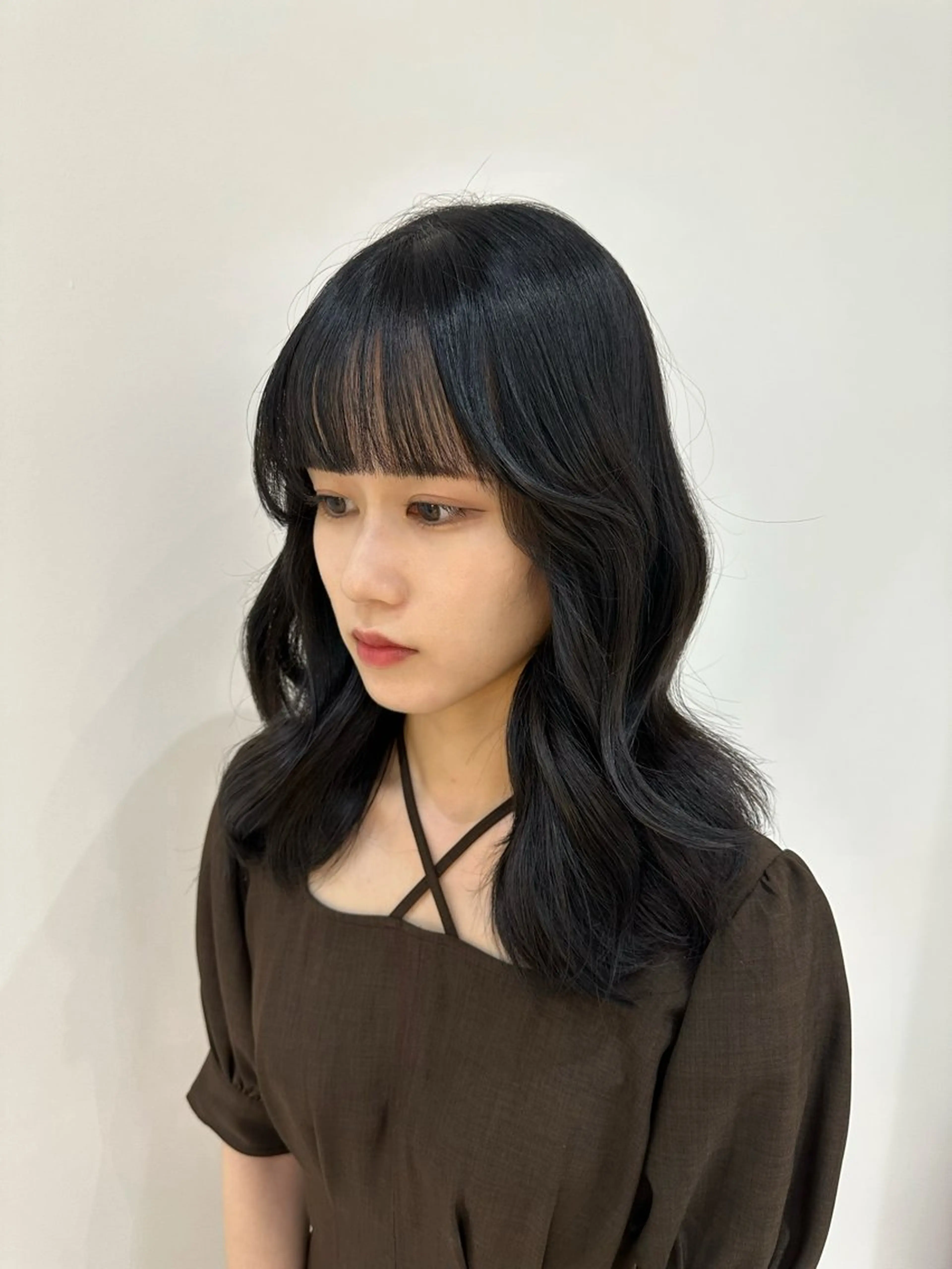 ミディアム カラー 🍓韓国ヘア レイヤ ーカット🍓笠原 葵のヘアスタイル