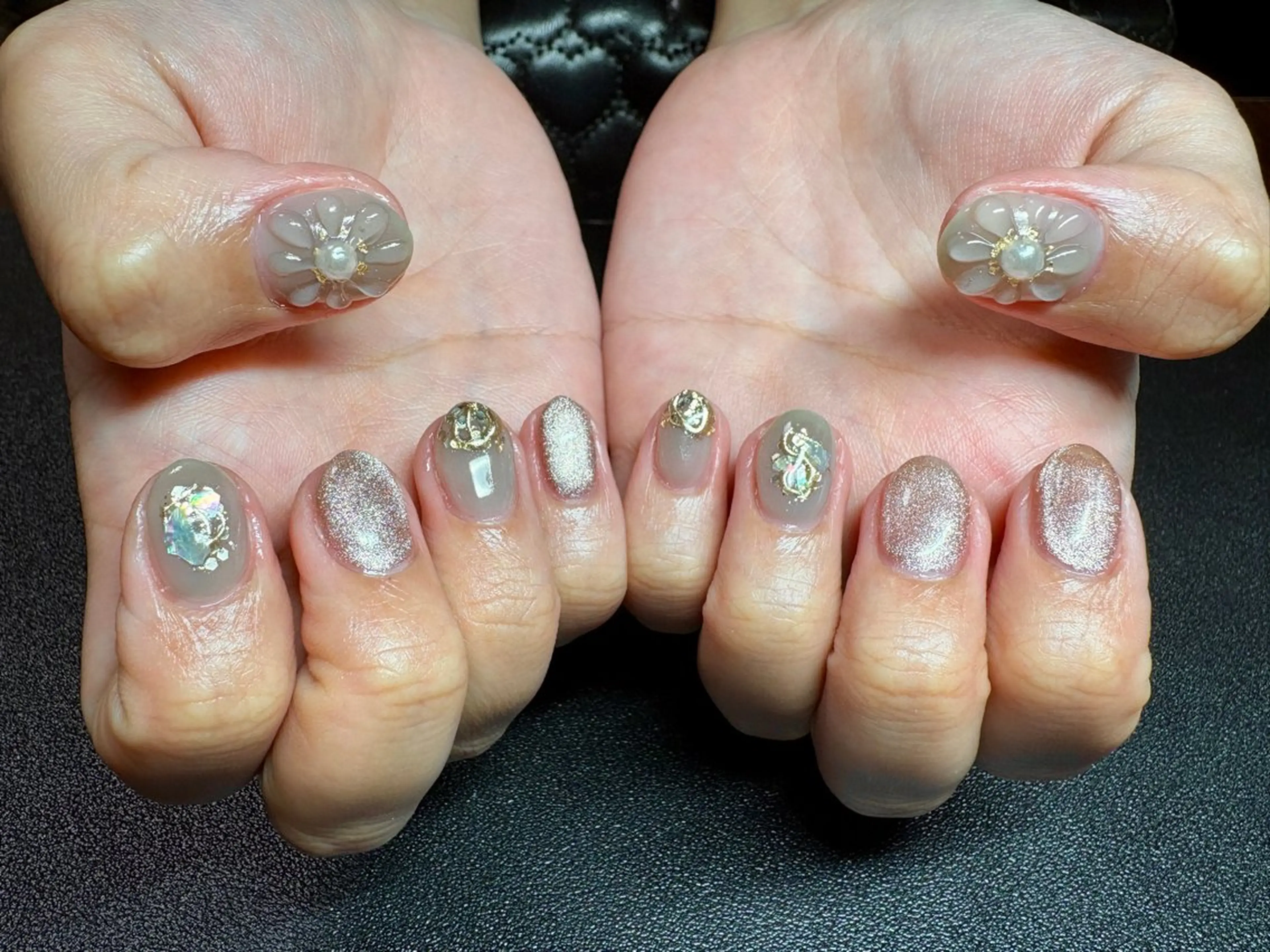 ネイル フラワーネイル ジェルネイル 持ち込み ぷっくりネイル Nail Salon Azaharのネイルデザイン