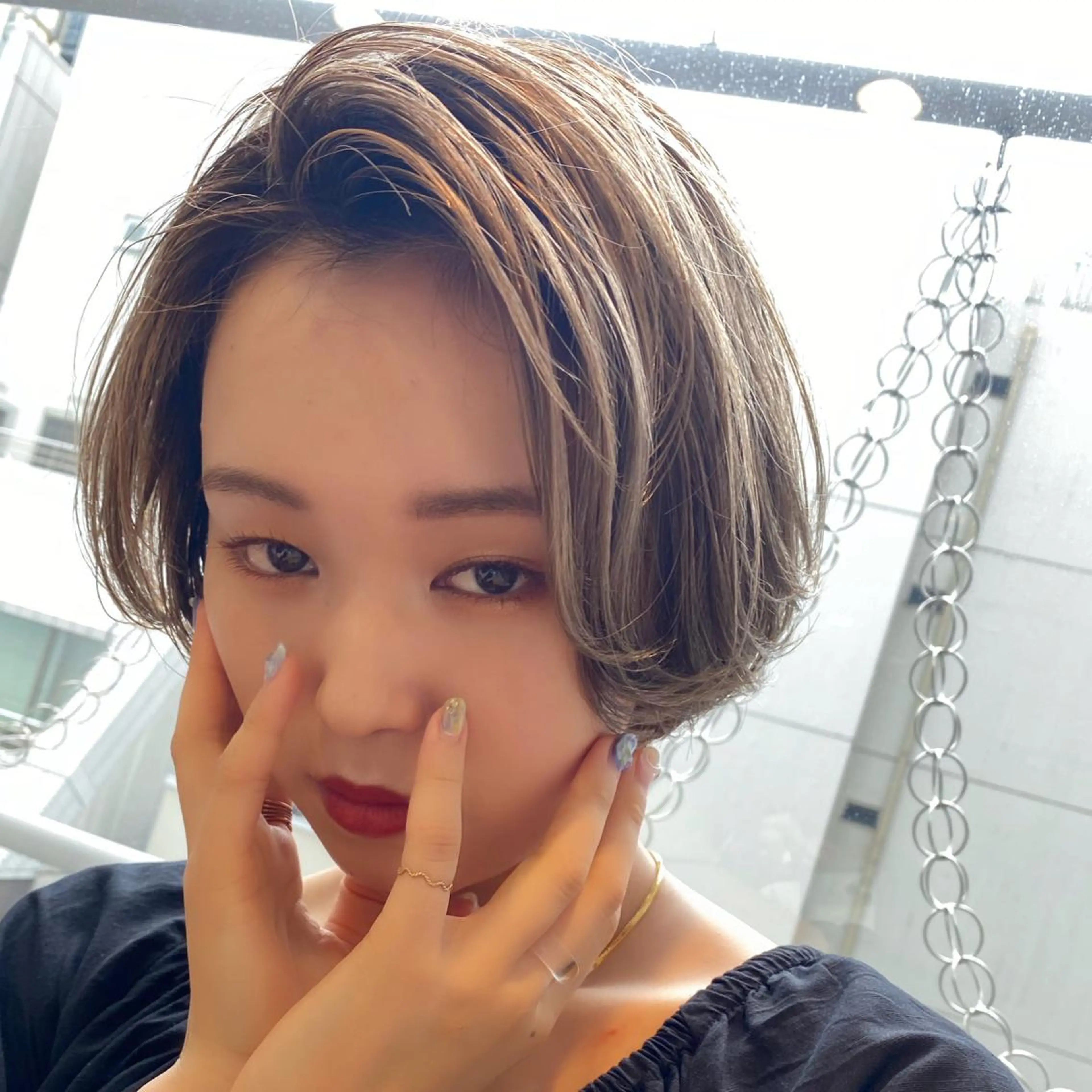 ショート カラー パーマ Riposo.所属・✨艶髪✨ 奈須晴香のヘアスタイル