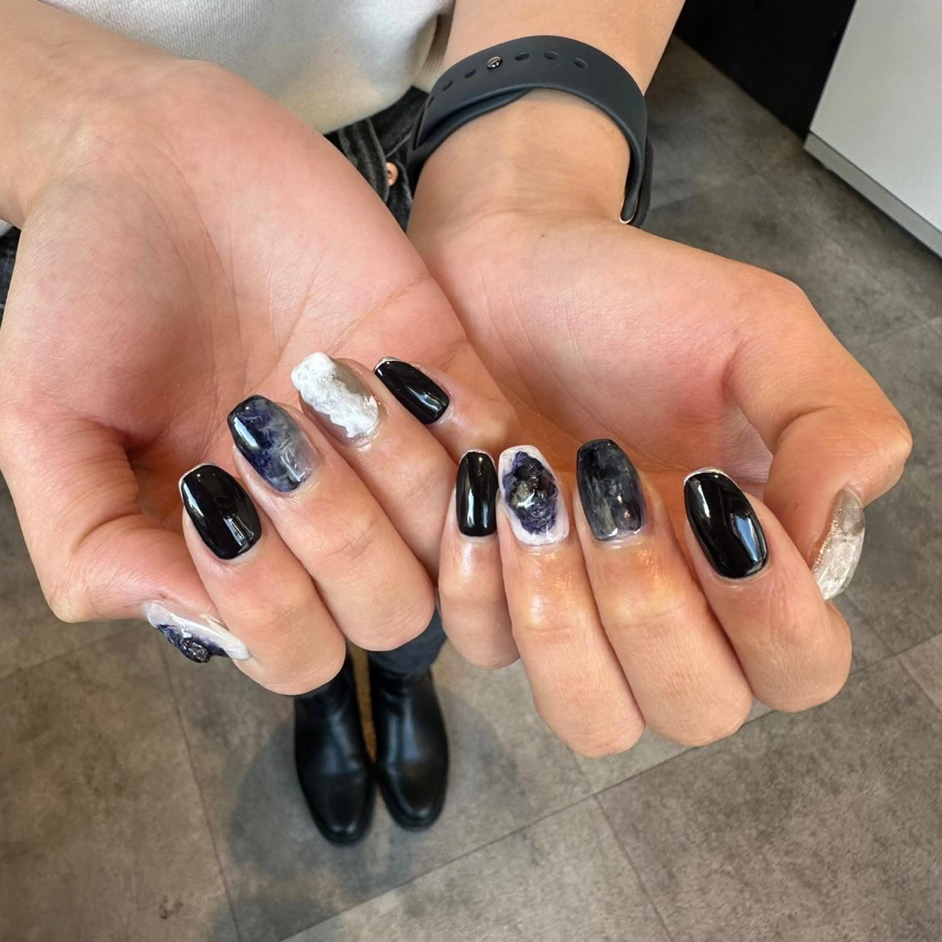 ネイル ミラーネイル パラジェル登録サロン N°nail 立川のネイルデザイン