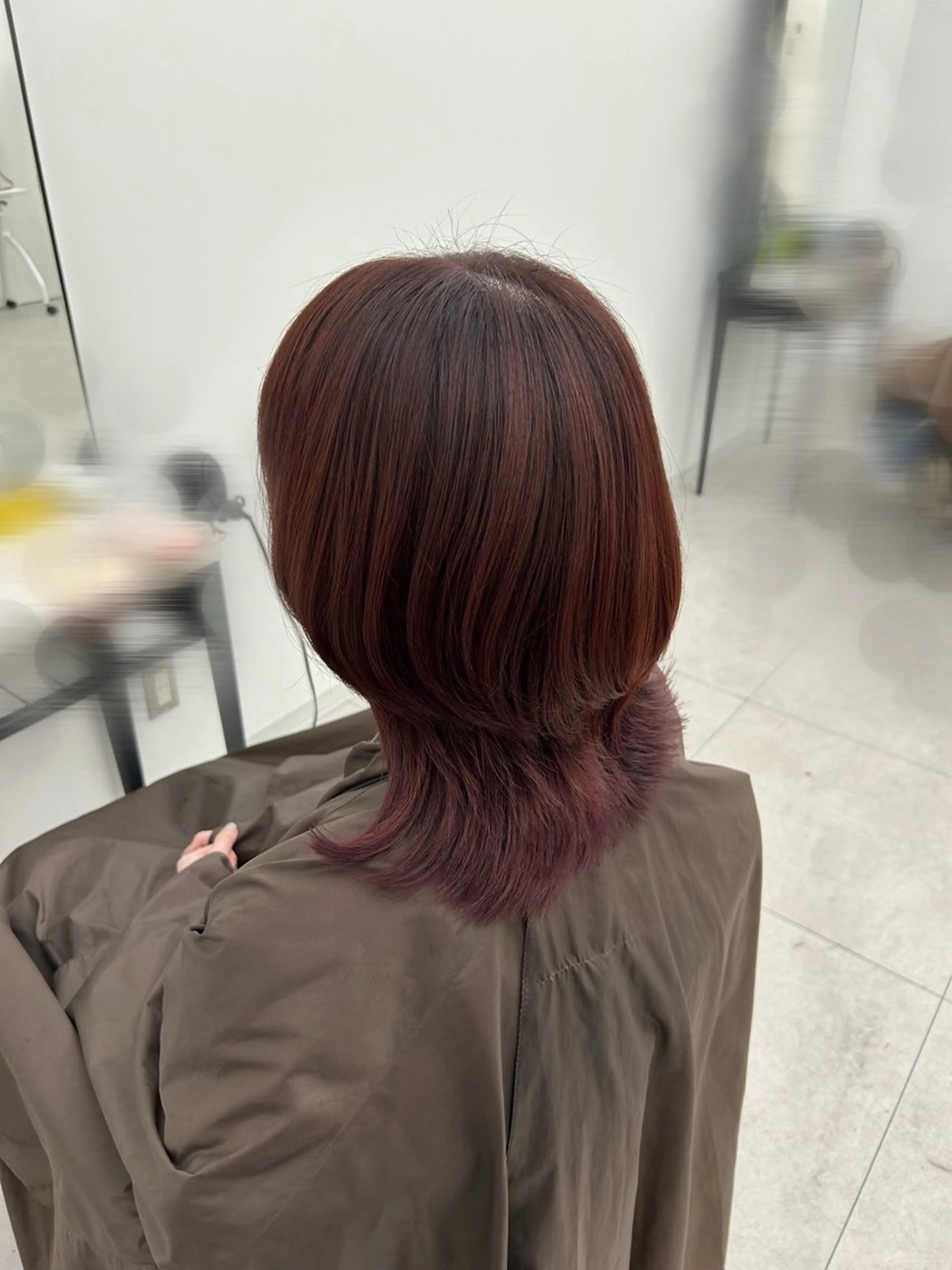 ショート ピンクブラウン ウルフカット Kurumi リトル渋谷のヘアスタイル