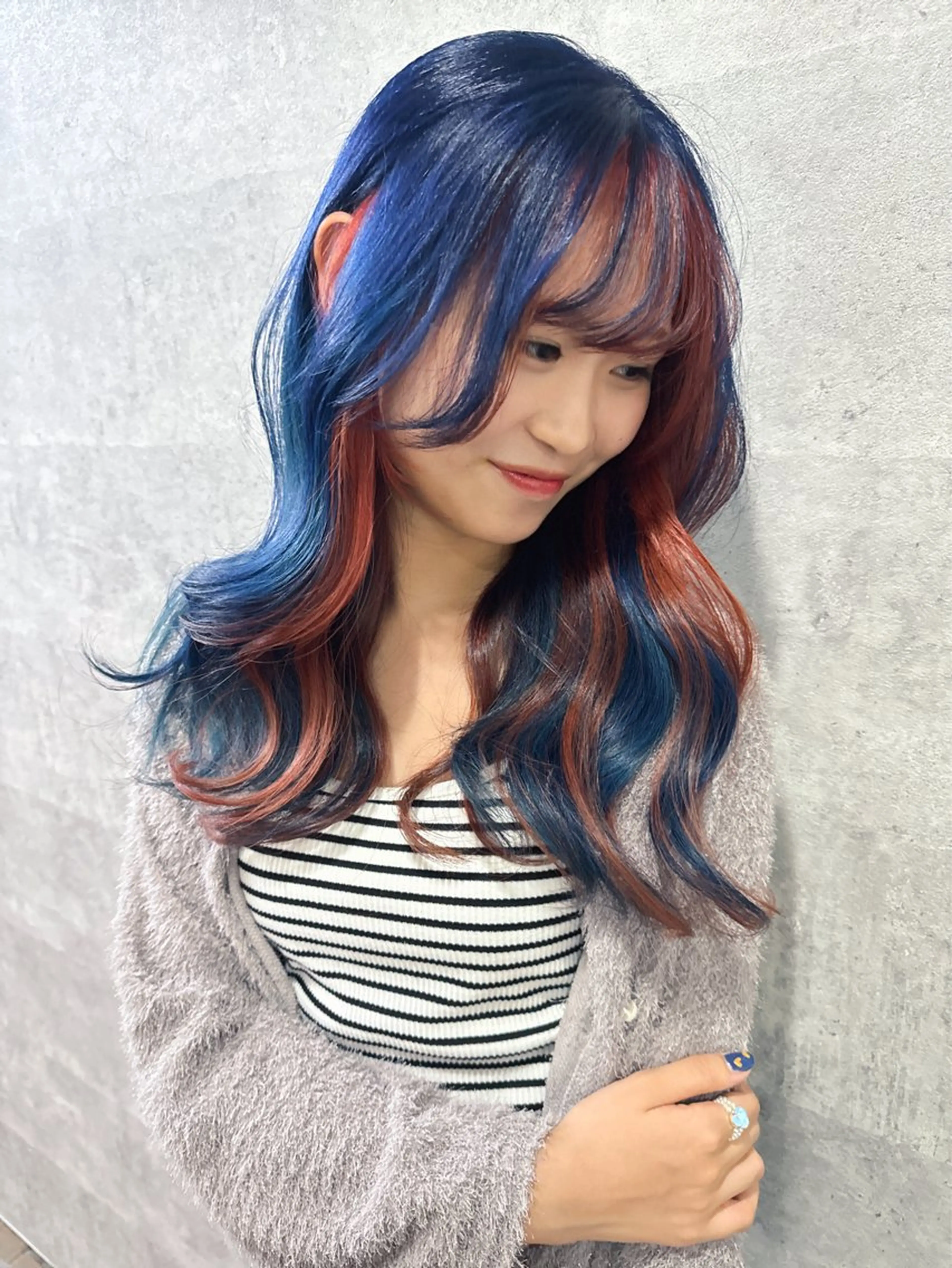 セミロング カラー アディクシーカラー バレイヤージュ ブリーチ ケアブリーチ 透明感カラー カット ヘアカラー トリートメント Grow by NYNY 打越裕樹のヘアスタイル