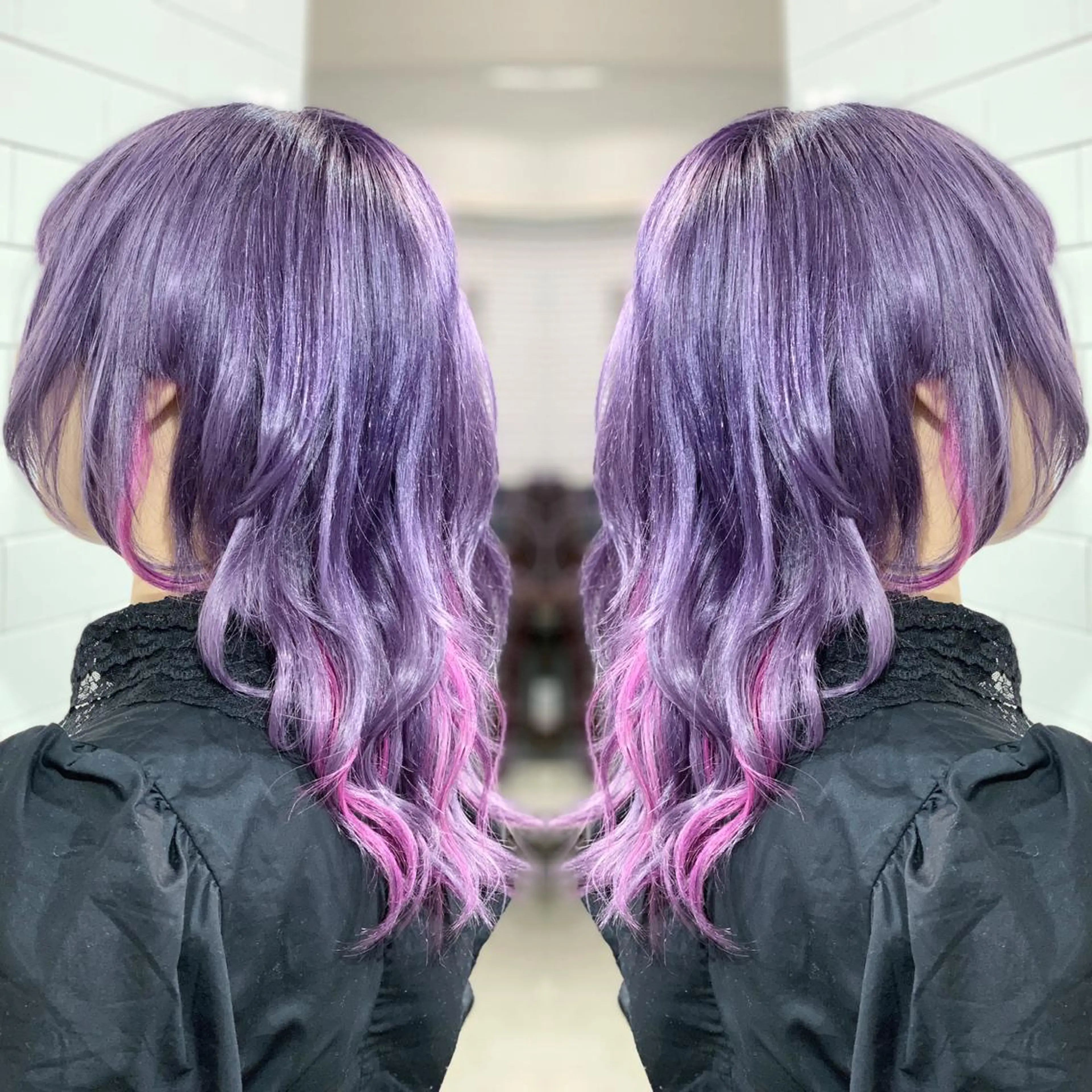 ミディアム カラー ヘアアレンジ カット ヘアカラー トリートメント 髪質改善×ハイトーン 中田啄也のヘアスタイル