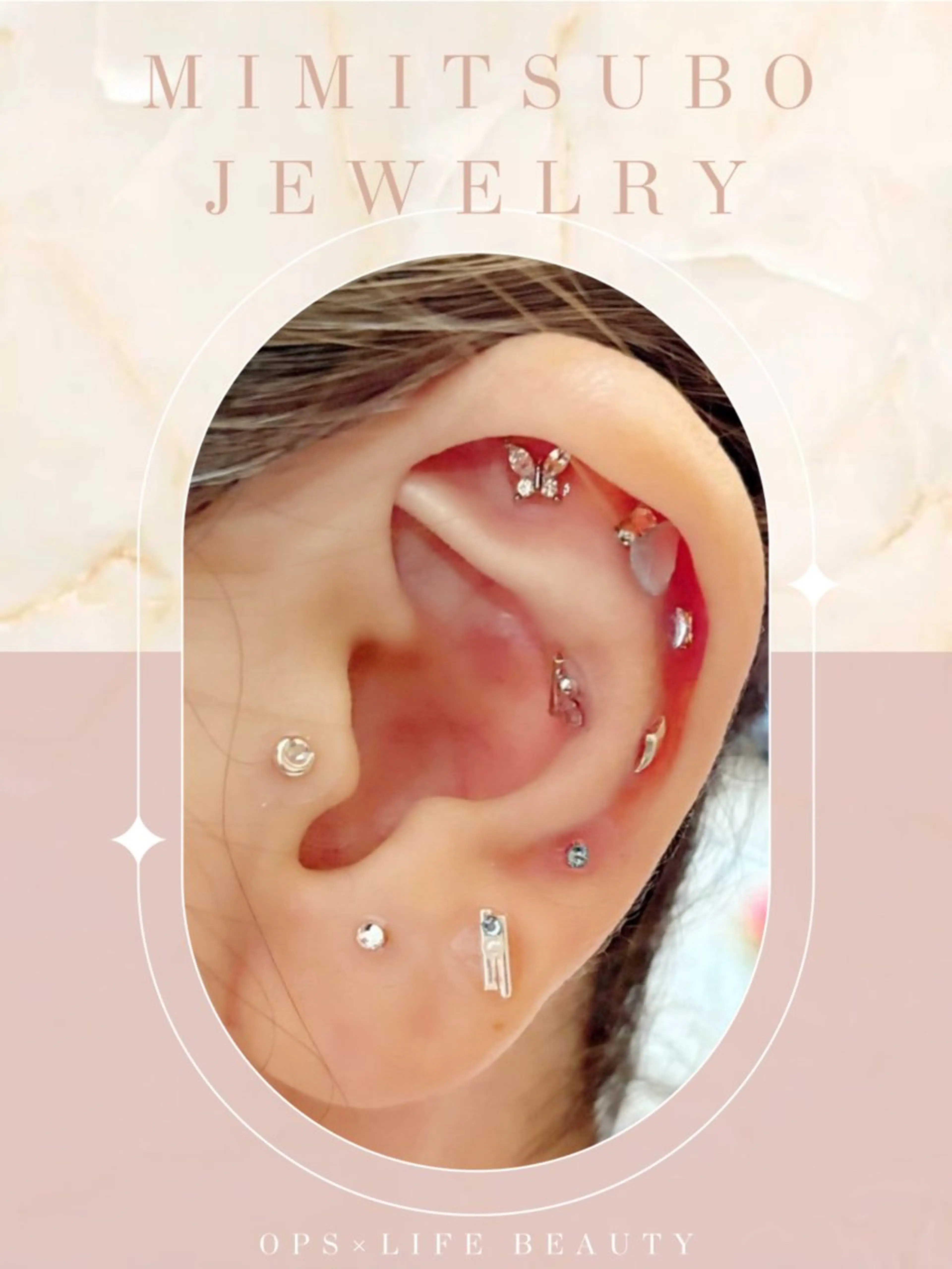 【 地域最安級 】耳つぼジュエリー✳︎。両耳10〜15粒まで¥2,970の写真