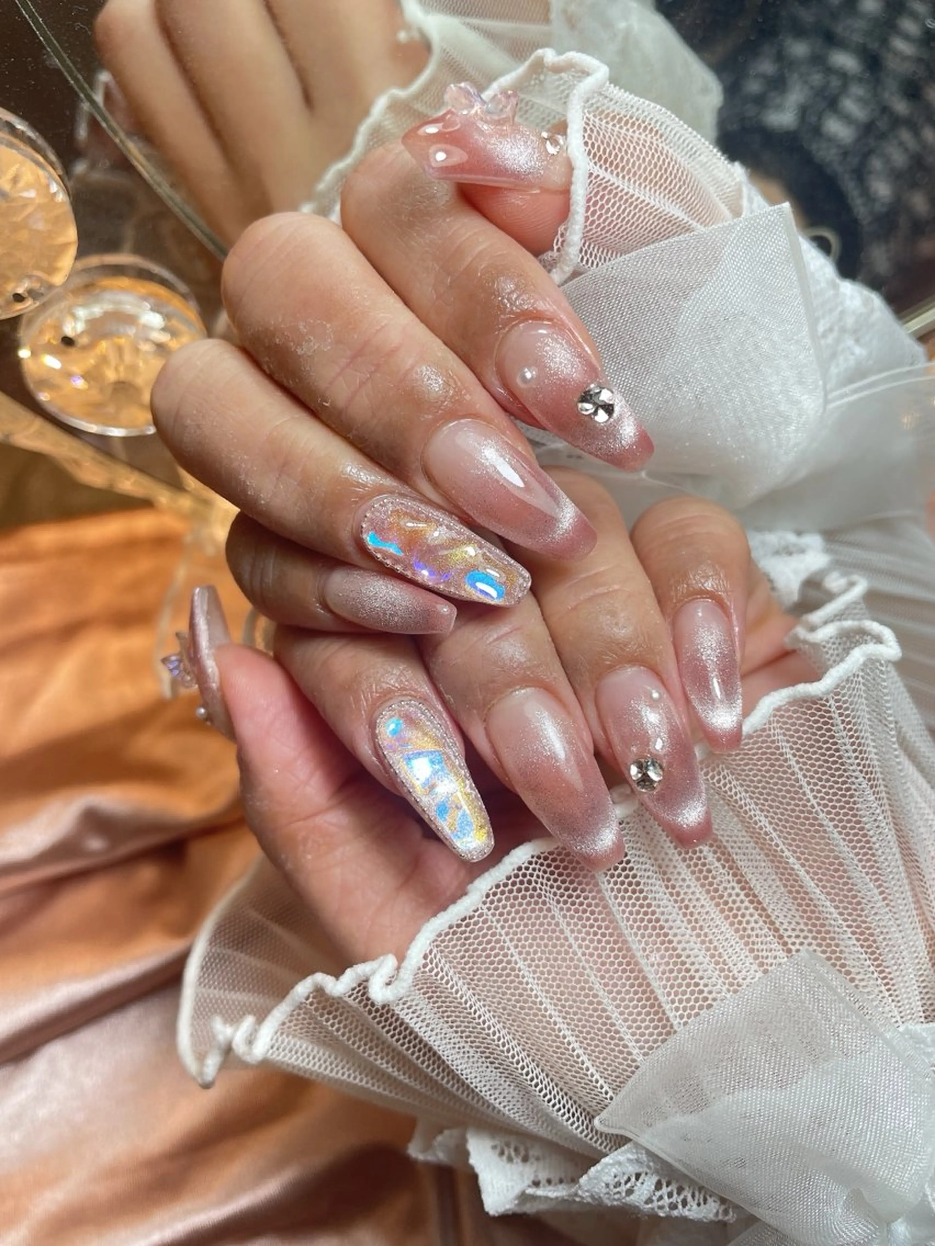 ネイル 23時まで❤︎韓国、 ワンホンネイルのネイルデザイン