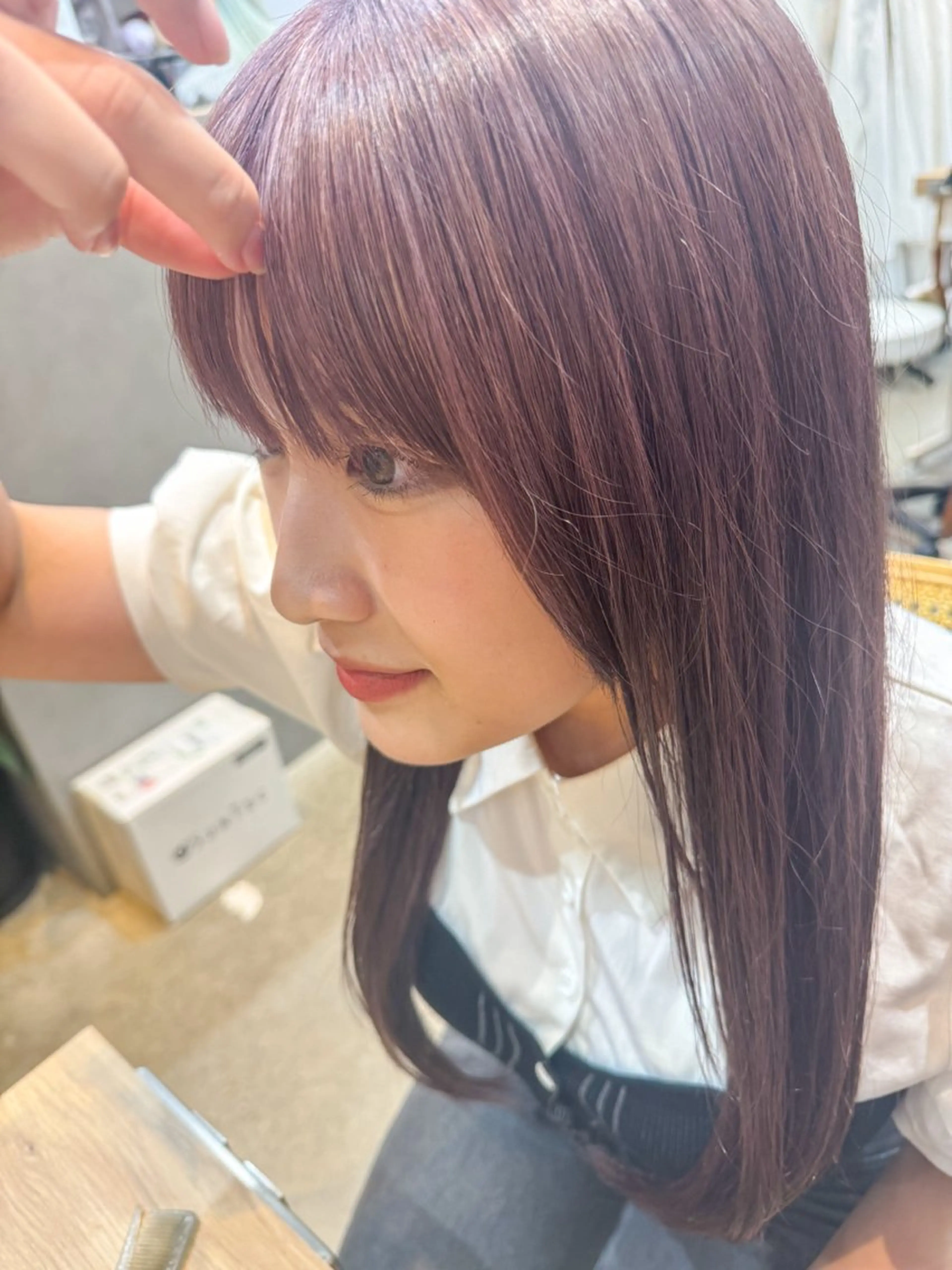 ミディアム カラー ベージュカラー ブリーチ ボルドーカラー ケアブリーチ ケアカラー ヘアカラー 🍒暖色/ダブルカラ ー　sakura🌸のヘアスタイル