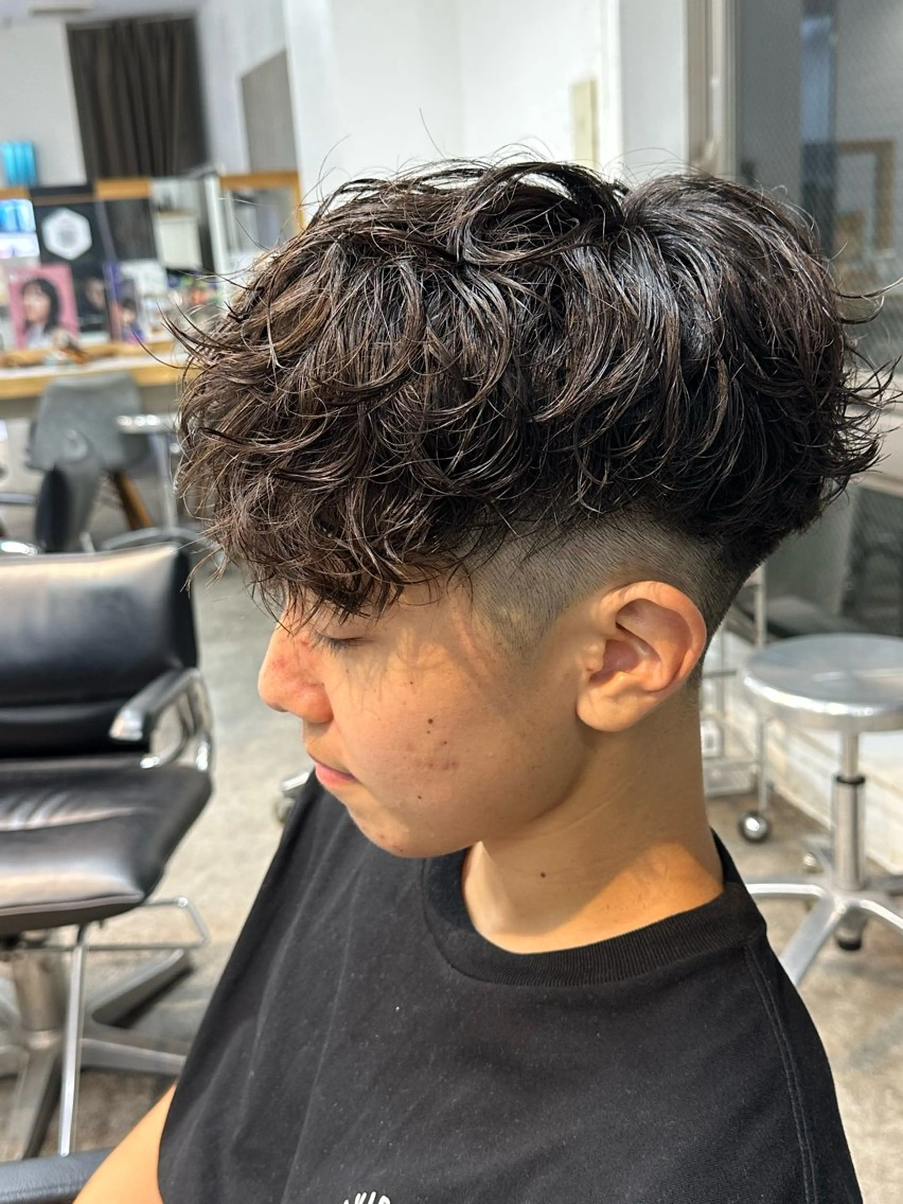 パーマ メンズ フェザーパーマ マッシュ メンズパーマ 学生（メンズ向け） メンズツイストパーマ fifth men's原宿所属・fifth/原宿/ シャドウパーマ/カズのヘアスタイル