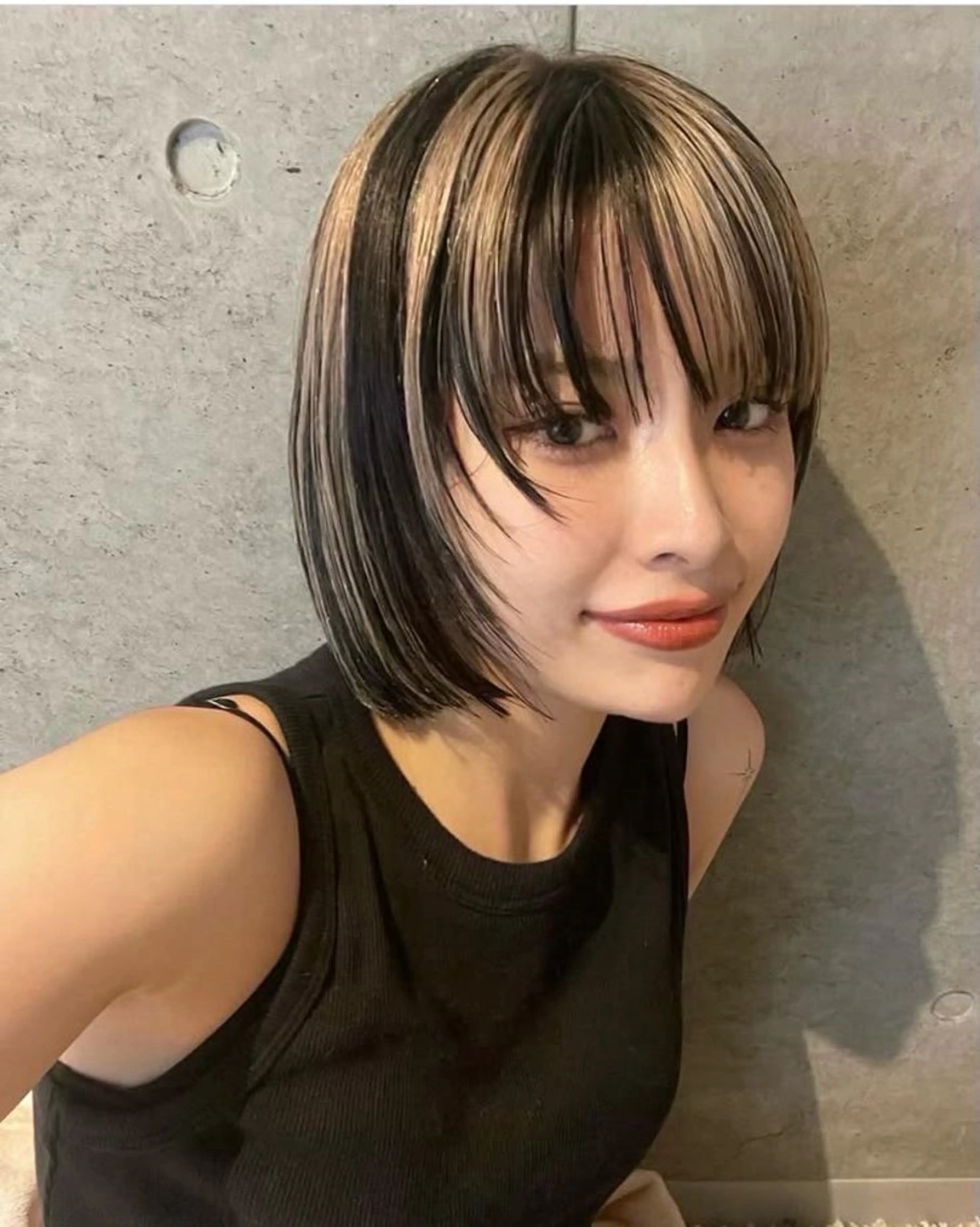 ミディアム カラー 加藤 祐斗のヘアスタイル