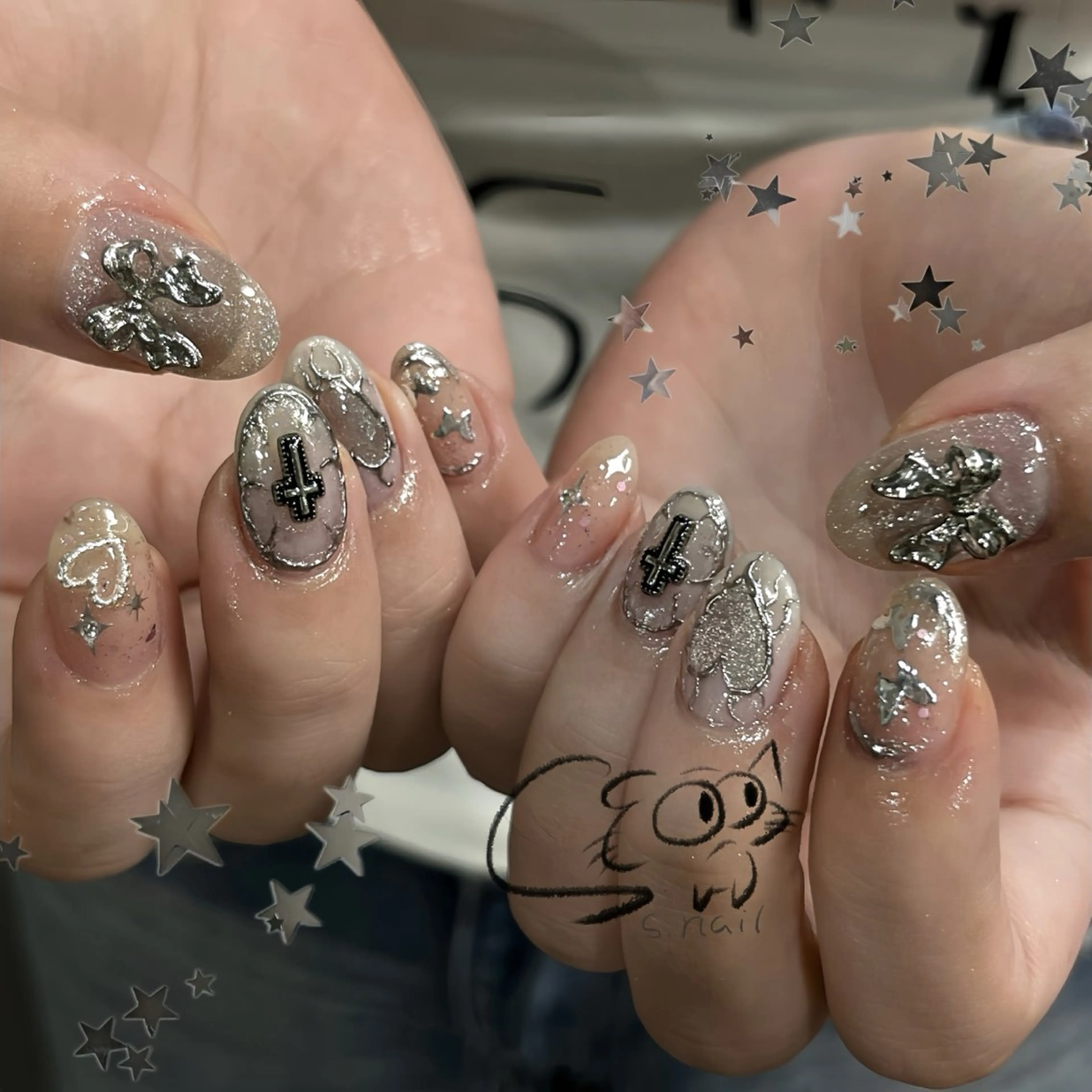 ネイル チークネイル フレンチネイル グラデーション マグネットネイル ワンカラーネイル ハンドネイル S.nail所属・S.nail _のネイルデザイン