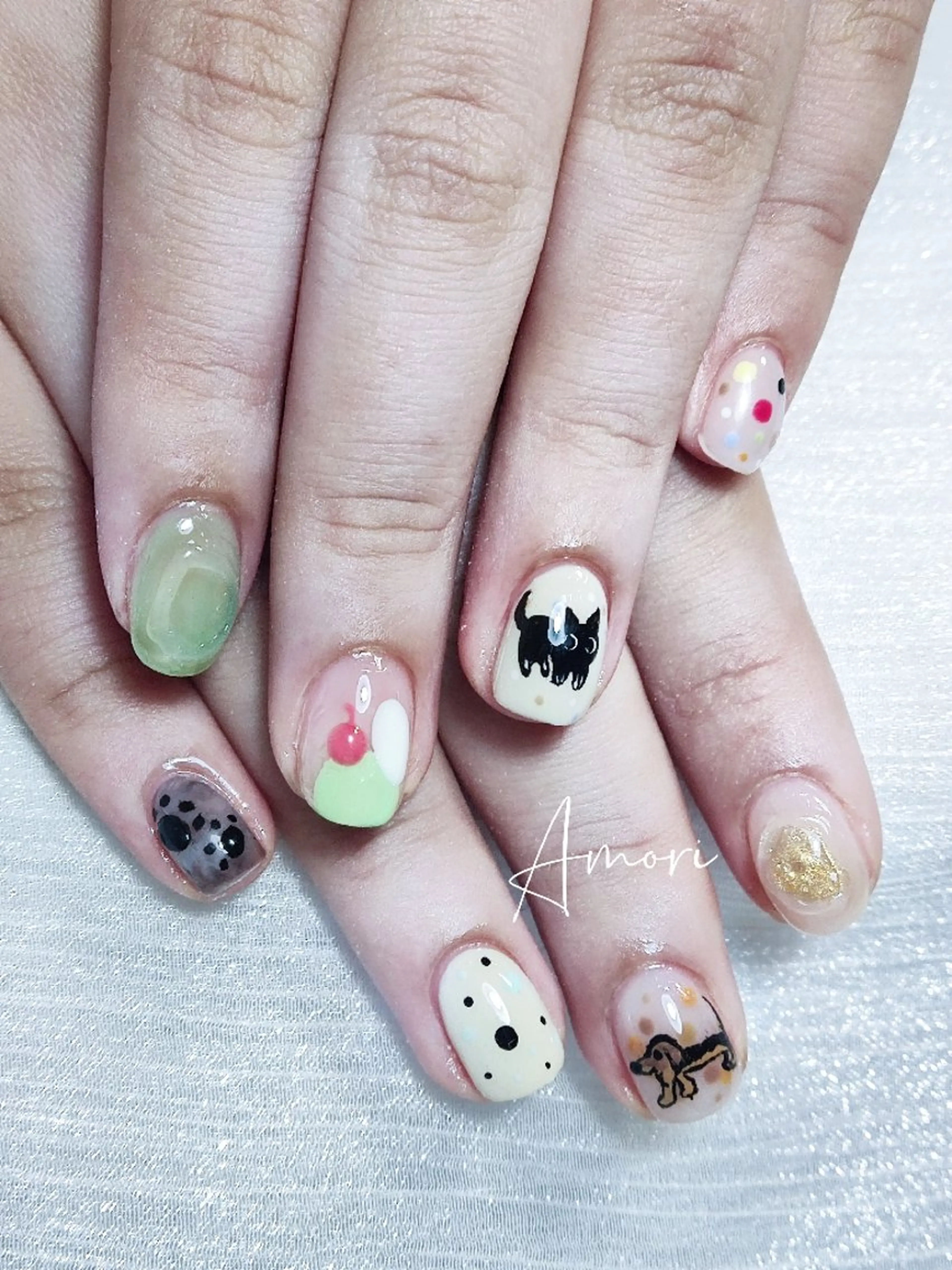 ネイル ハンドネイル Amoriネイル 🐼のネイルデザイン