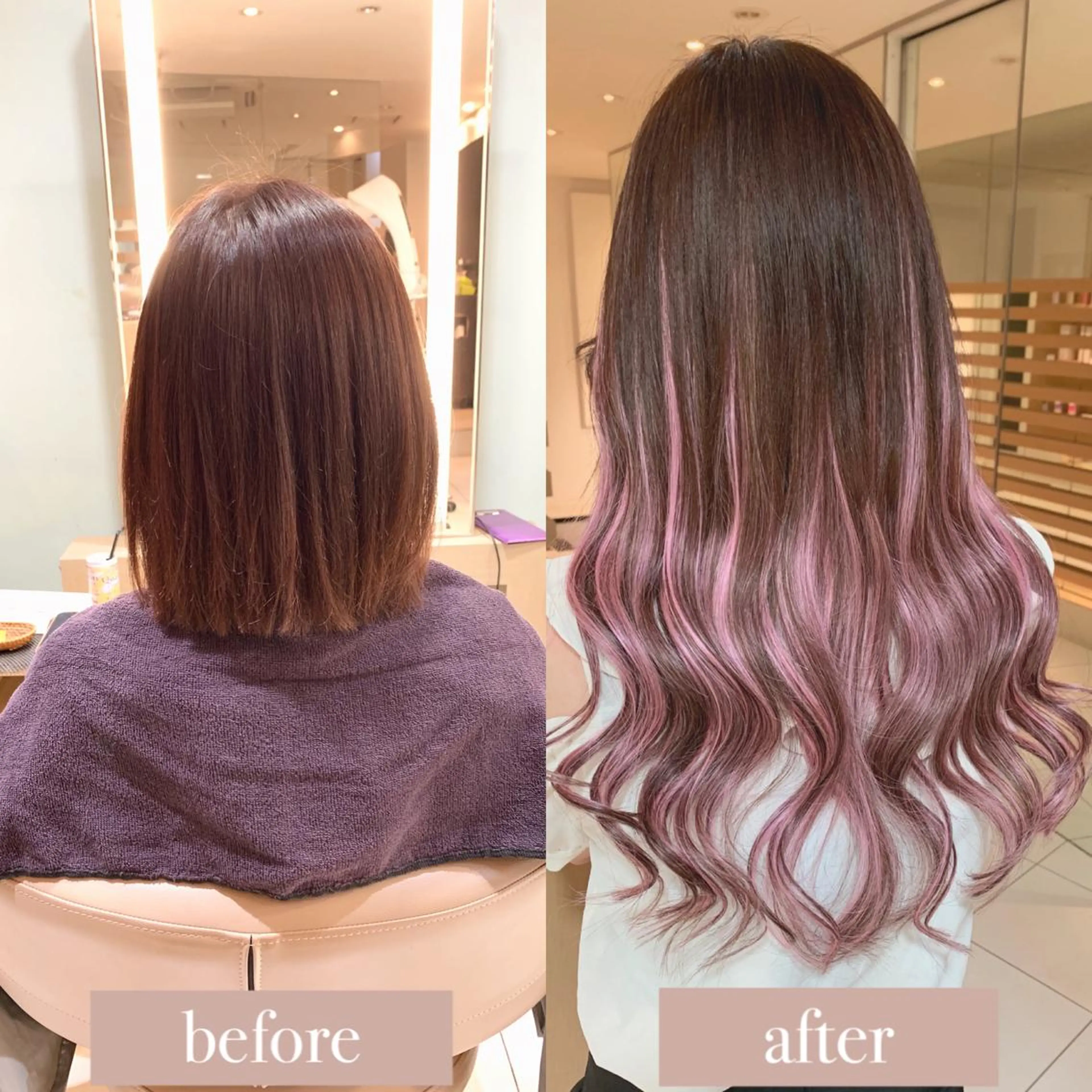 ロング カラー シールエクステ ピンクカラー エクステ エクステ　ユノキ リョウタのヘアスタイル