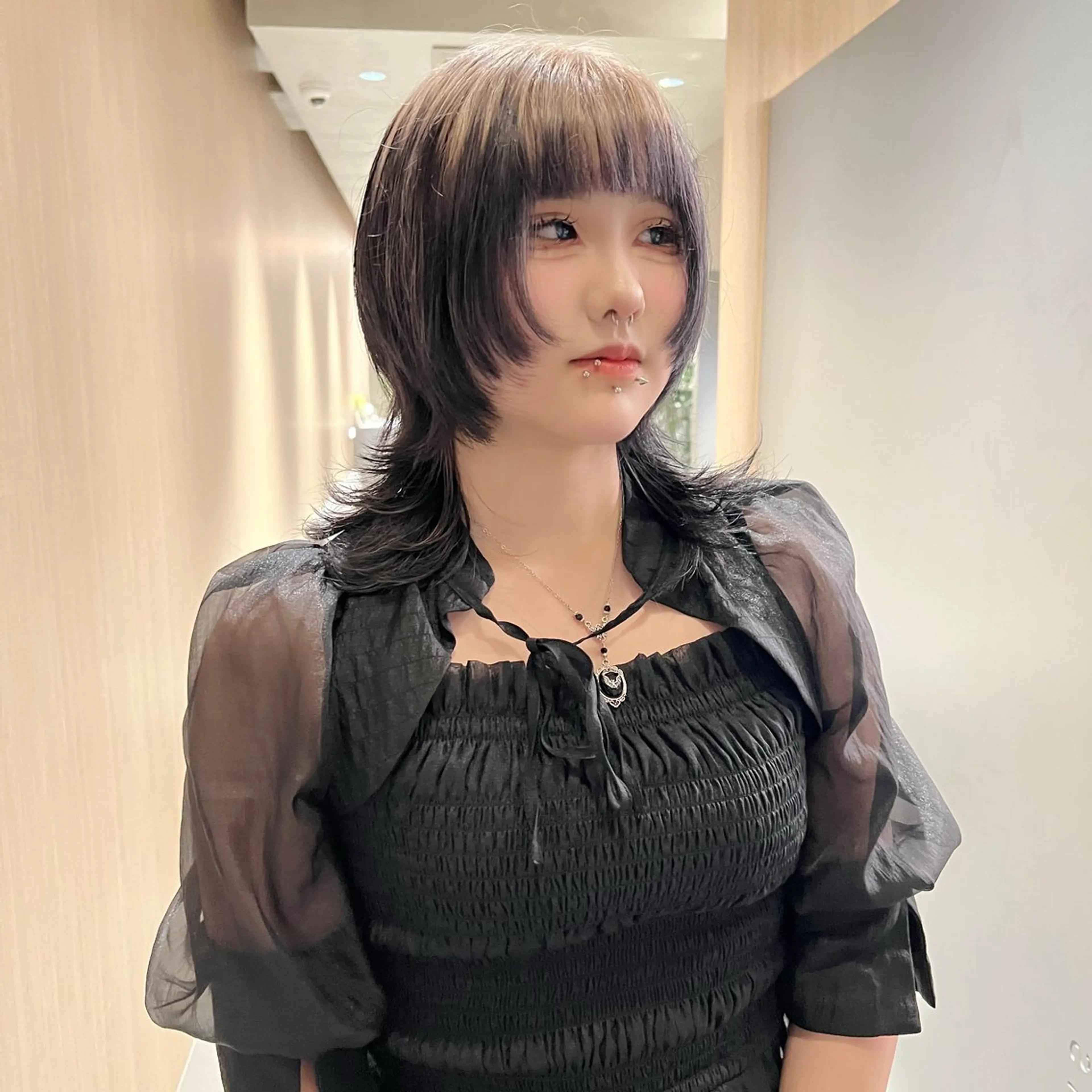 セミロング カット ヘアカラー 🐺立川のウルフ屋 さん🐺おかみ🐺のヘアスタイル