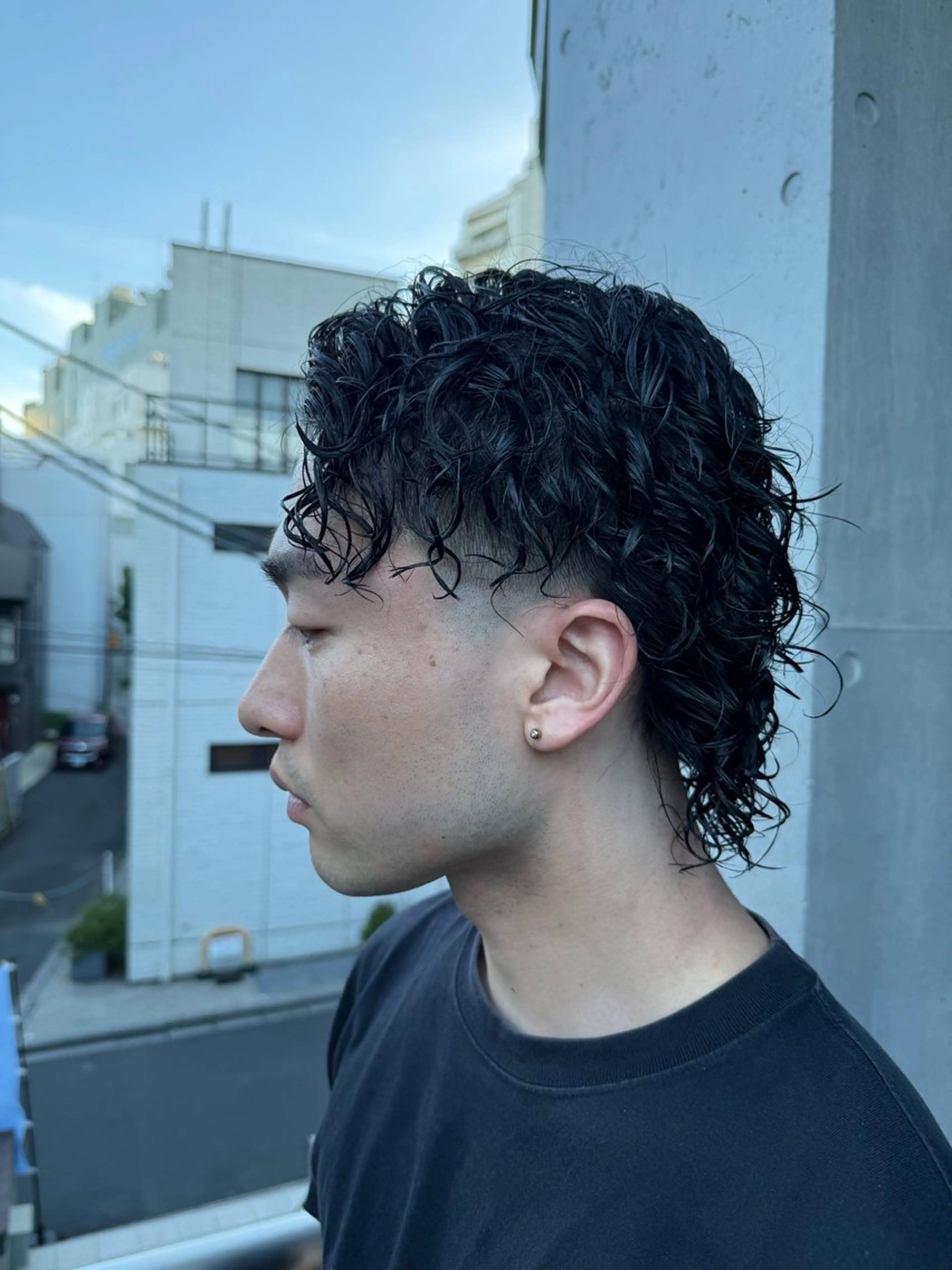 ショート カット パーマ 山影✨バレイヤージュ ハイライト✨メンズ◎のヘアスタイル