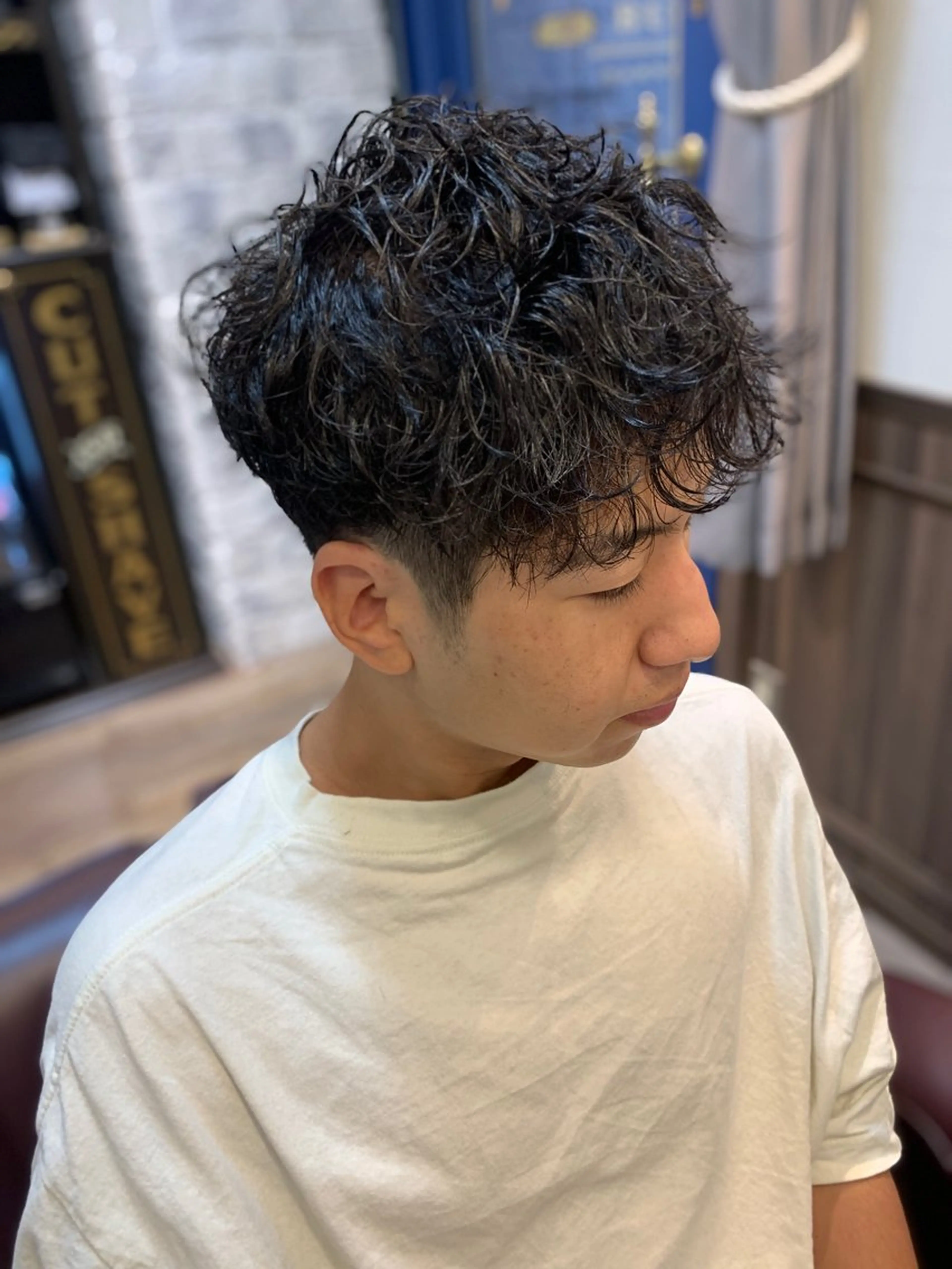 パーマ メンズ Million Bucks barber shop所属・カットモデル募集 いさかのヘアスタイル