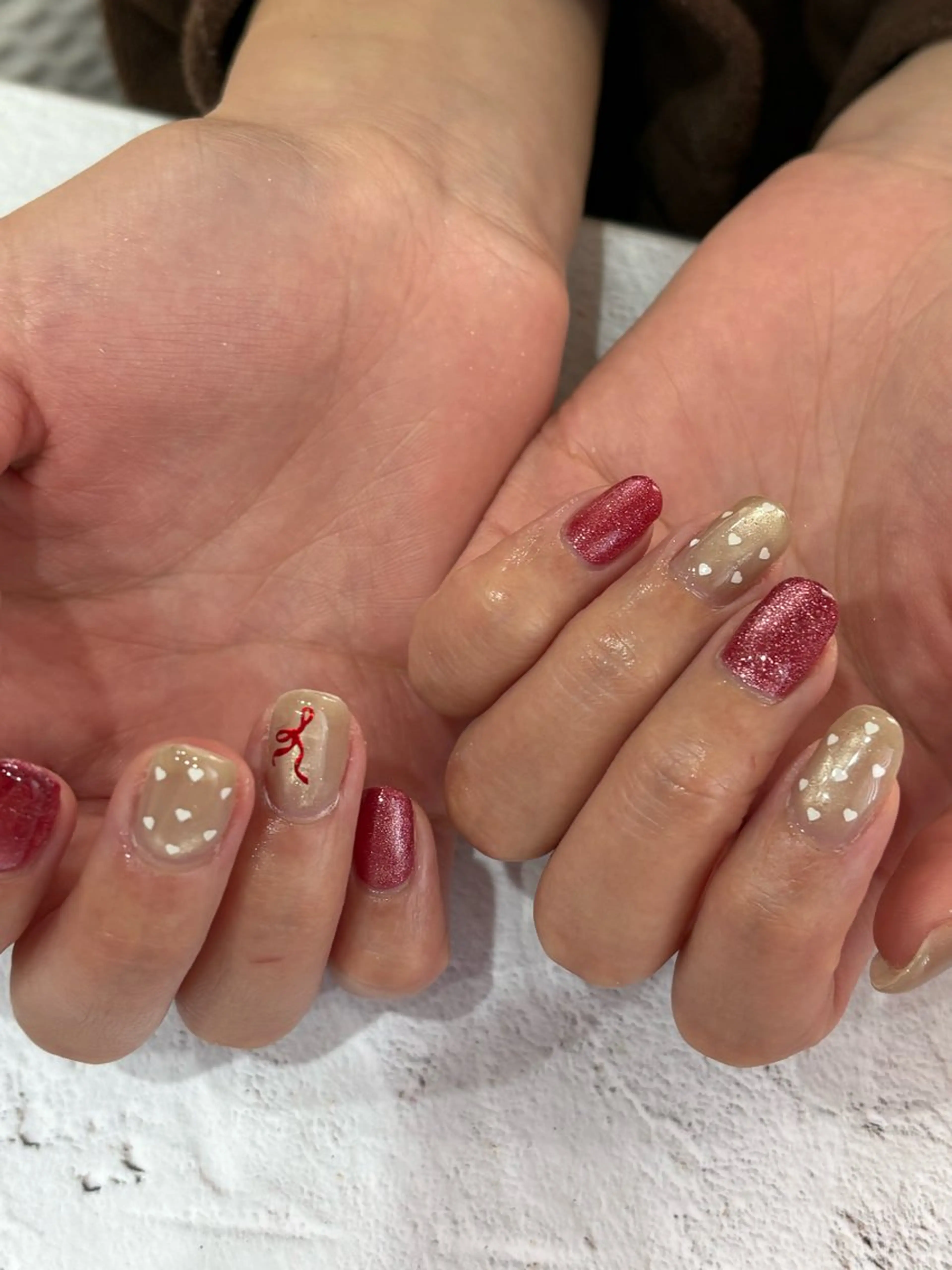 ネイル 持ち込み 冬ネイル クリスマス ハンドネイル フットネイル sa ya...のネイルデザイン