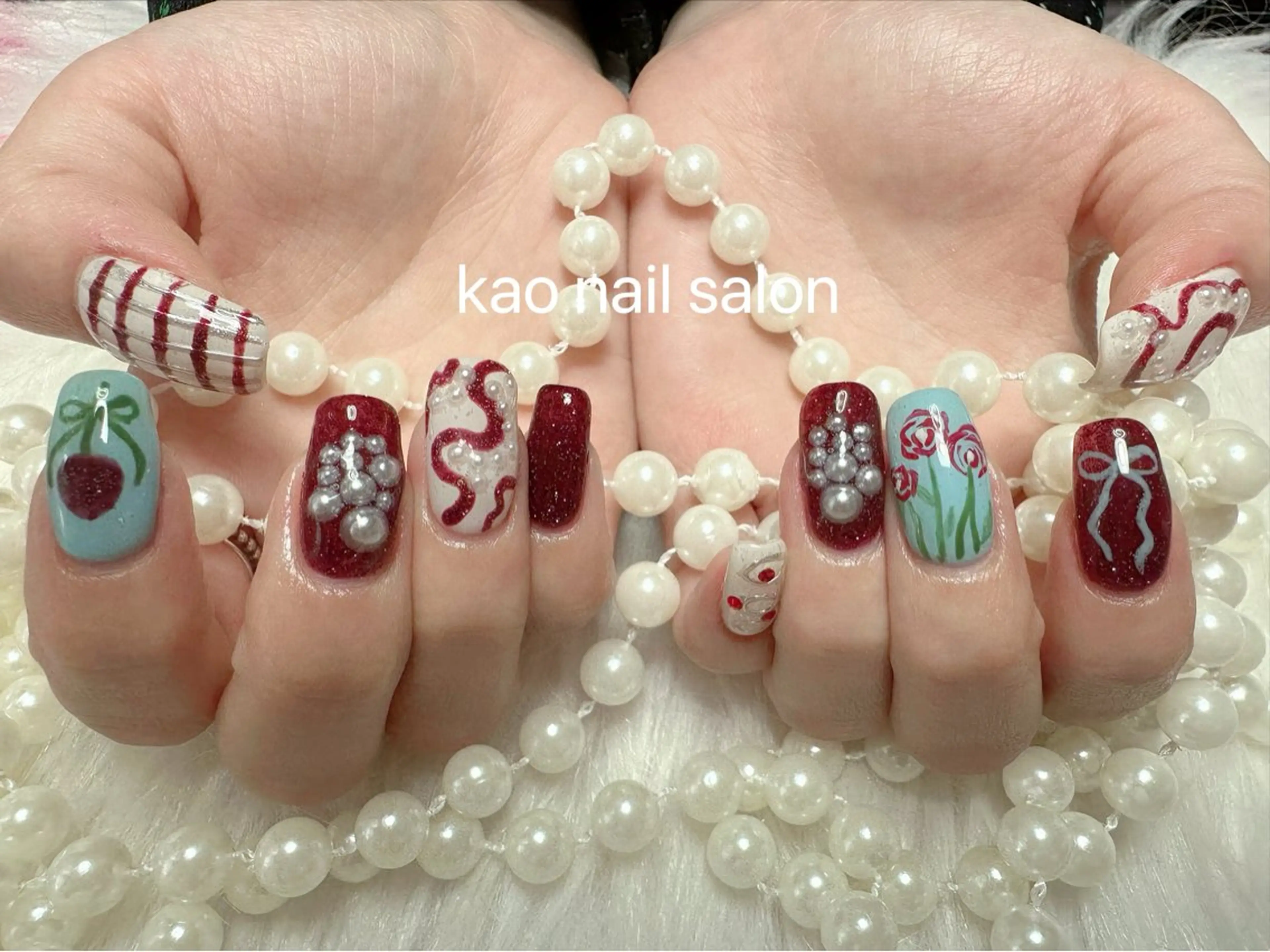 ネイル チークネイル 長さ出し フレンチネイル ジェルネイル ガラスフレンチ ハンドネイル kao nail マグネット/長さだしのネイルデザイン
