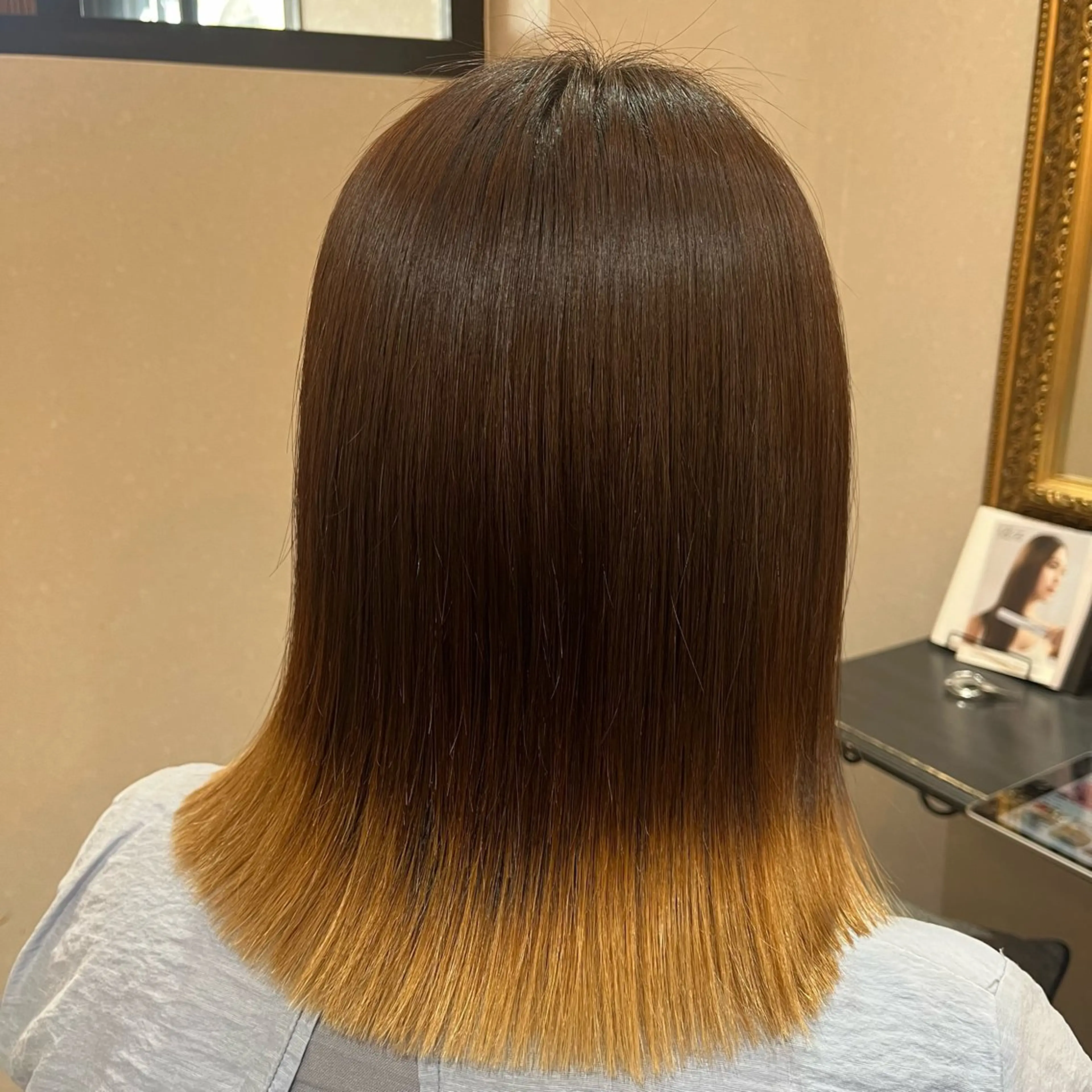 ミディアム 縮毛矯正 🖤N゜JILLVA 🤍店長/川田 栞のヘアスタイル