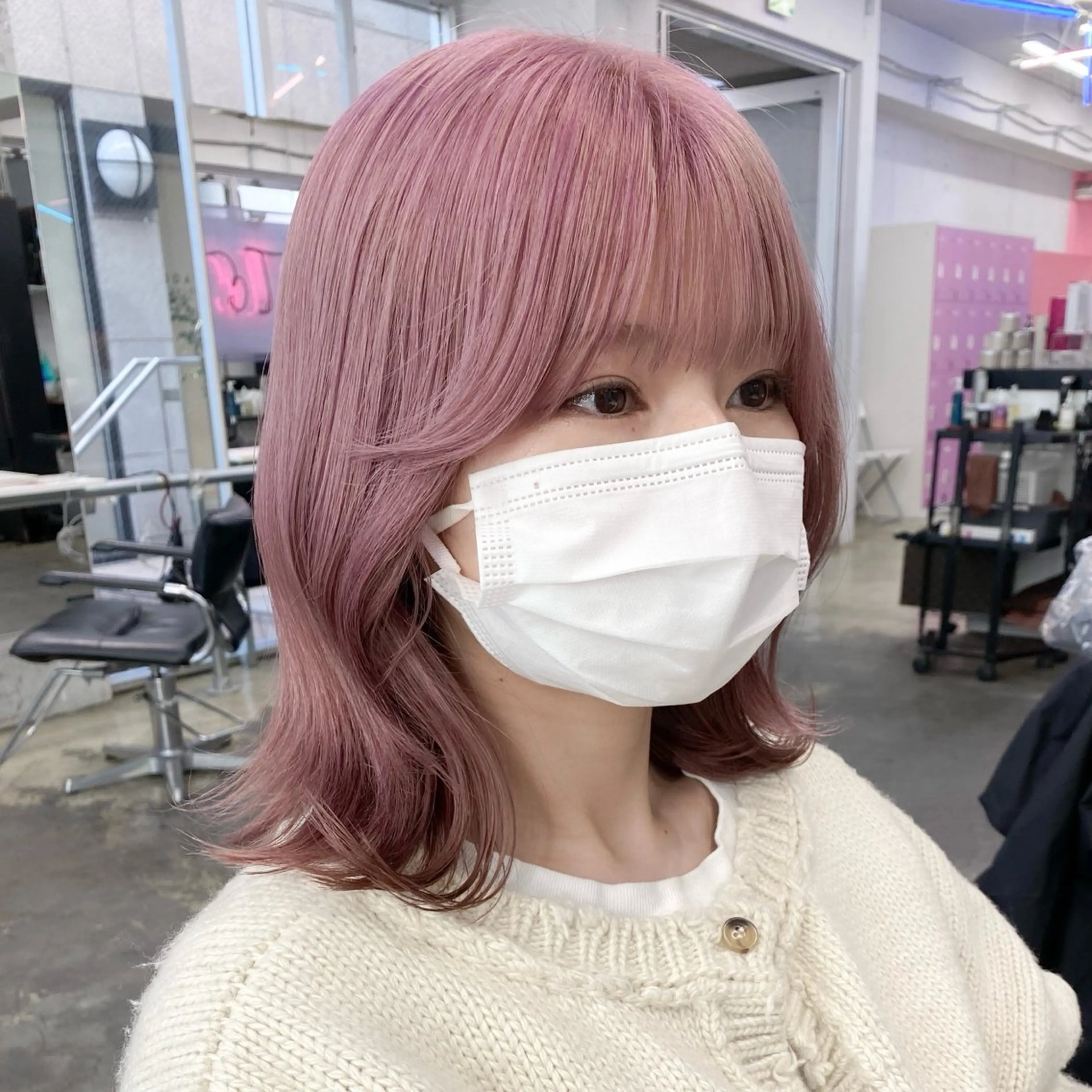 セミロング カラー ヘアアレンジ 💗💗韓国レイヤー yu-ki💗💗のヘアスタイル