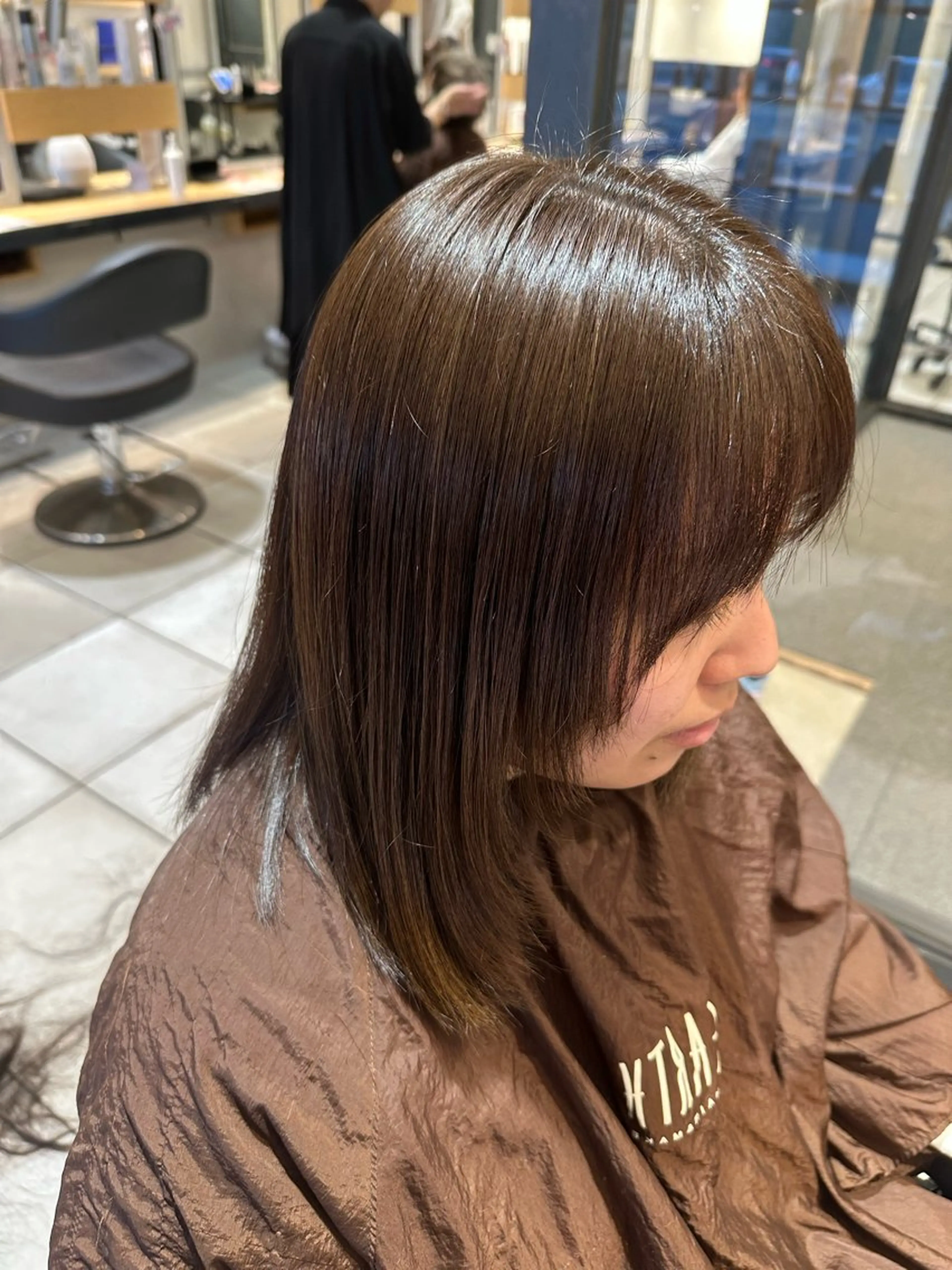 カラー アッシュ ベージュカラー フクイ ミユのヘアスタイル