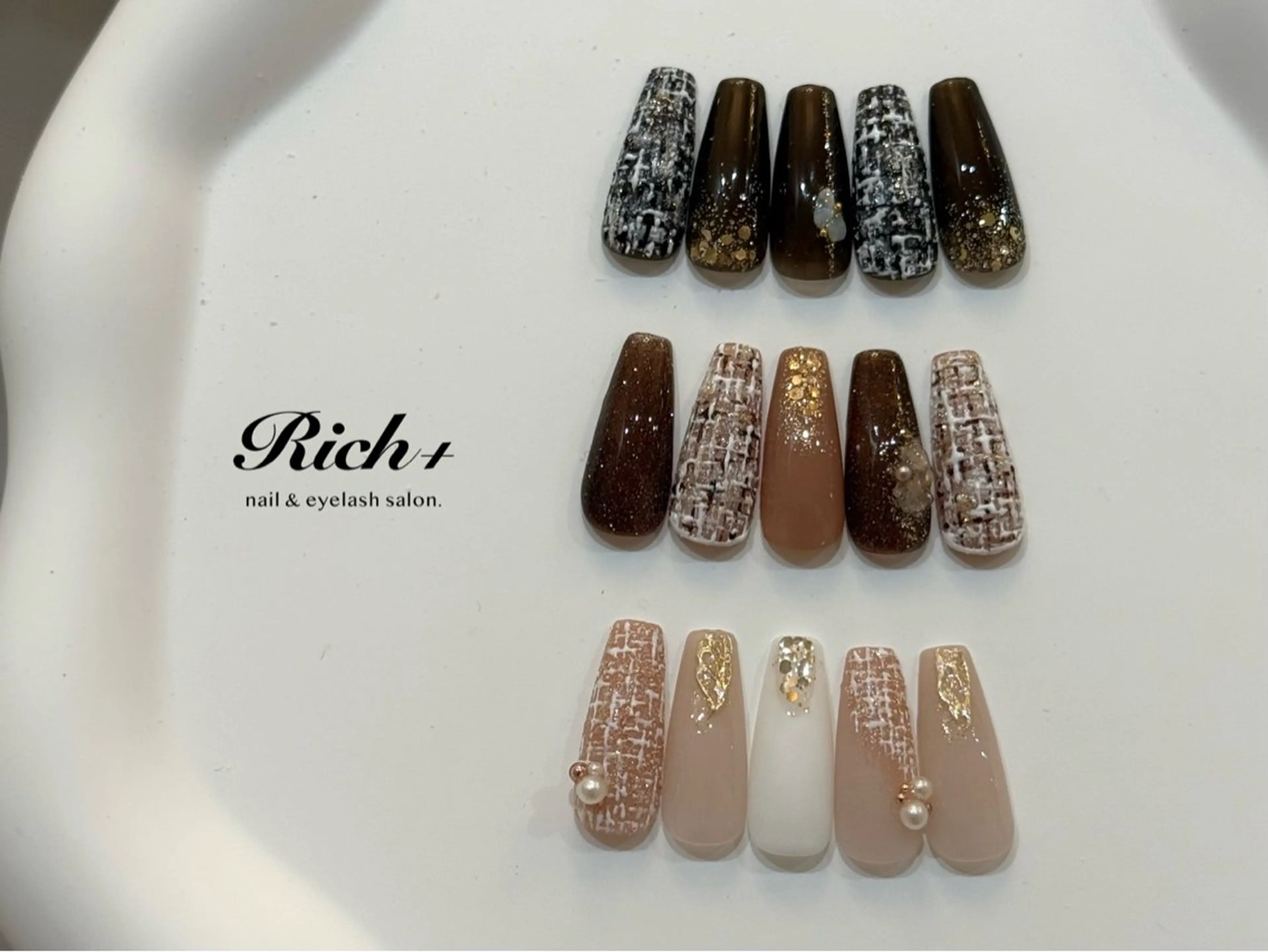 ネイル ツイードネイル Rich+nail名取店所属・Rich+nail 名取🫧✨のネイルデザイン