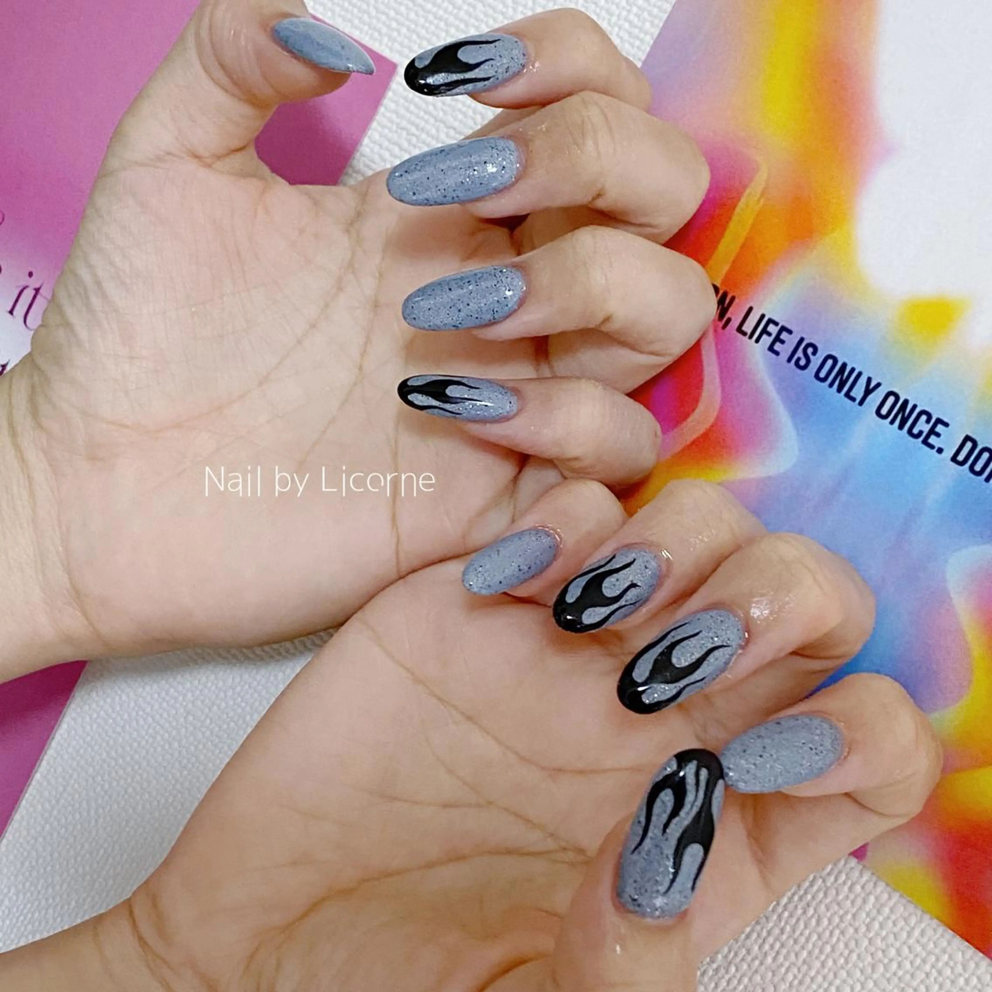 ネイル アートネイル オーロラネイル フレンチネイル 氷ネイル・うるうるネイル マグネットネイル Nail by Licorneのネイルデザイン