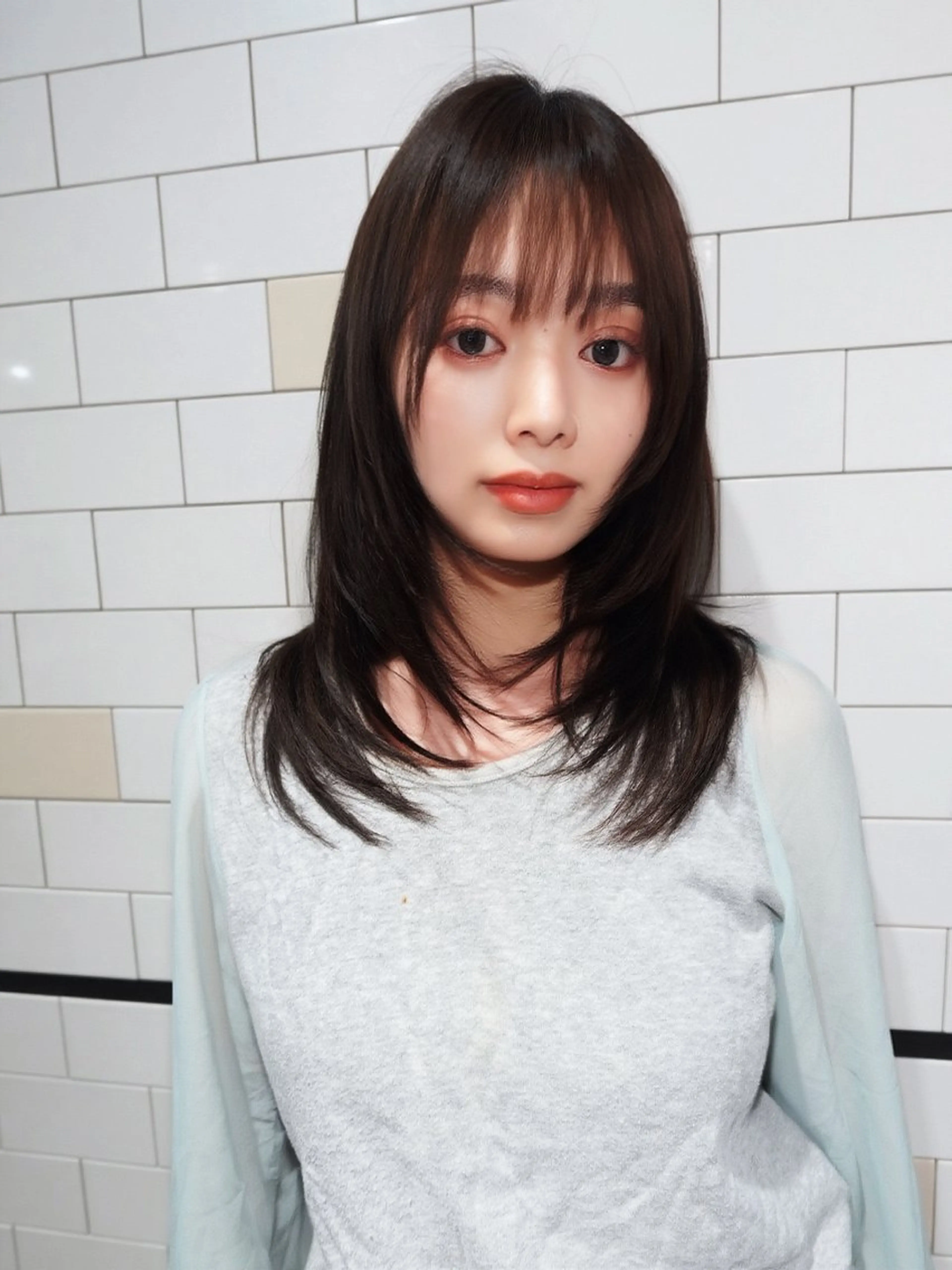 前髪カット✂️＋ケアカラー❣️＋超音波クイックトリートメント✨の写真