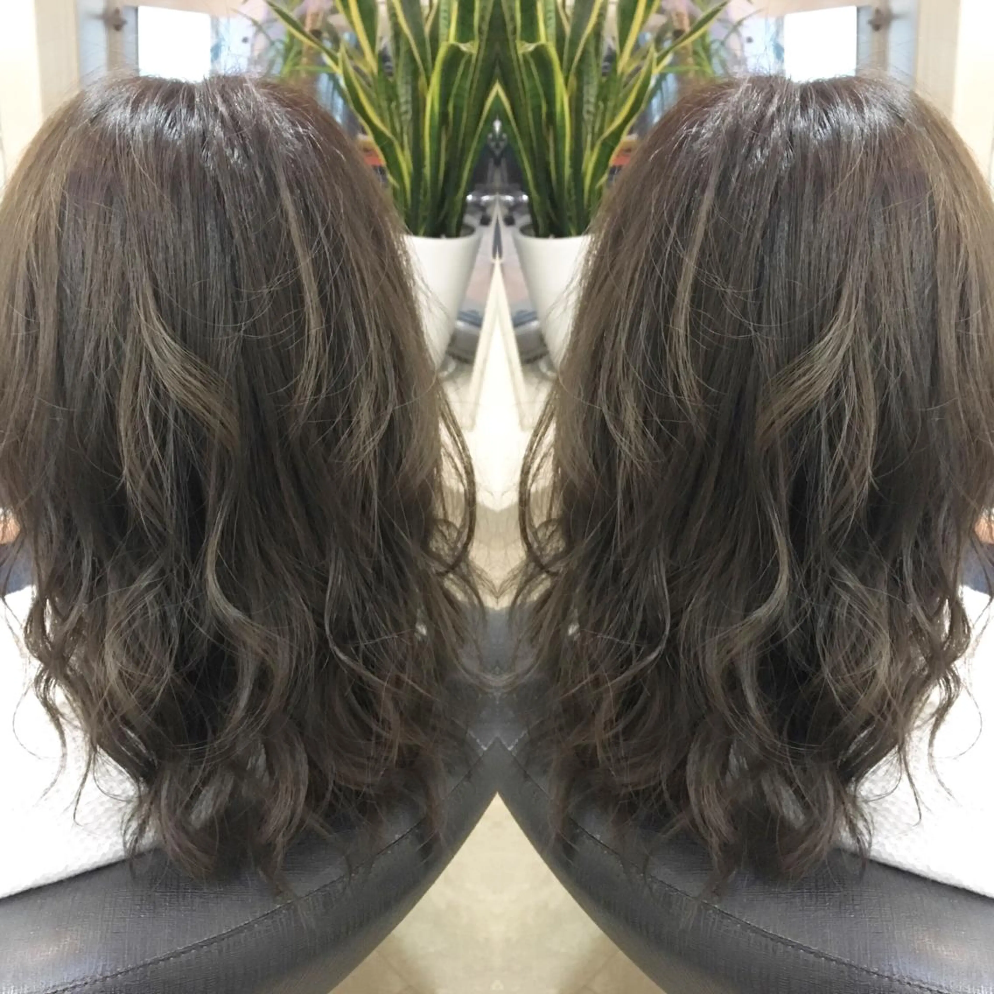 セミロング カラー ヘアカラー トリートメント 💓シールエクステ for...のヘアスタイル
