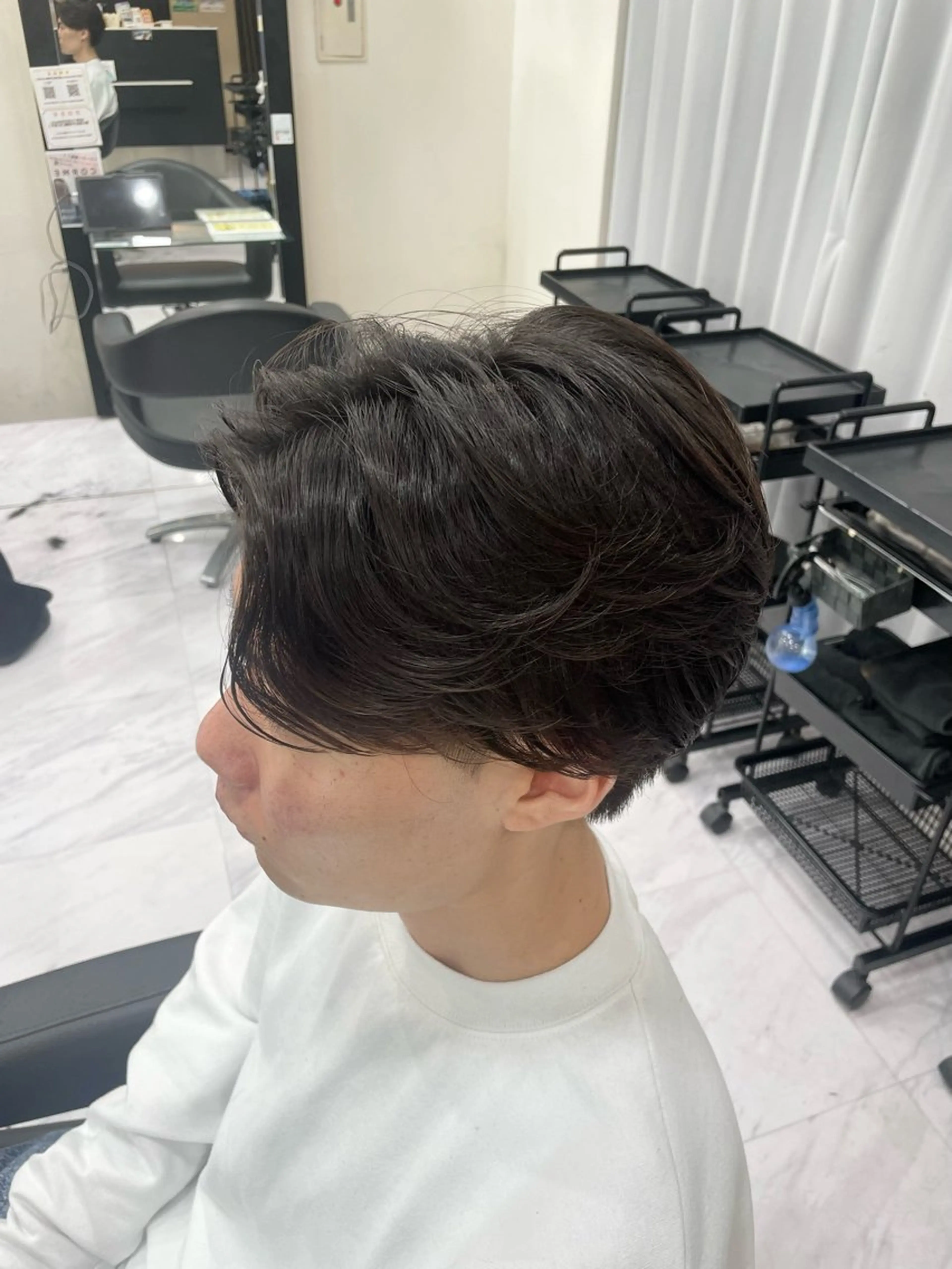 パーマ メンズ カット パーマ トリートメント 🐥くまがい💛 ダブルカラー／パーマのヘアスタイル