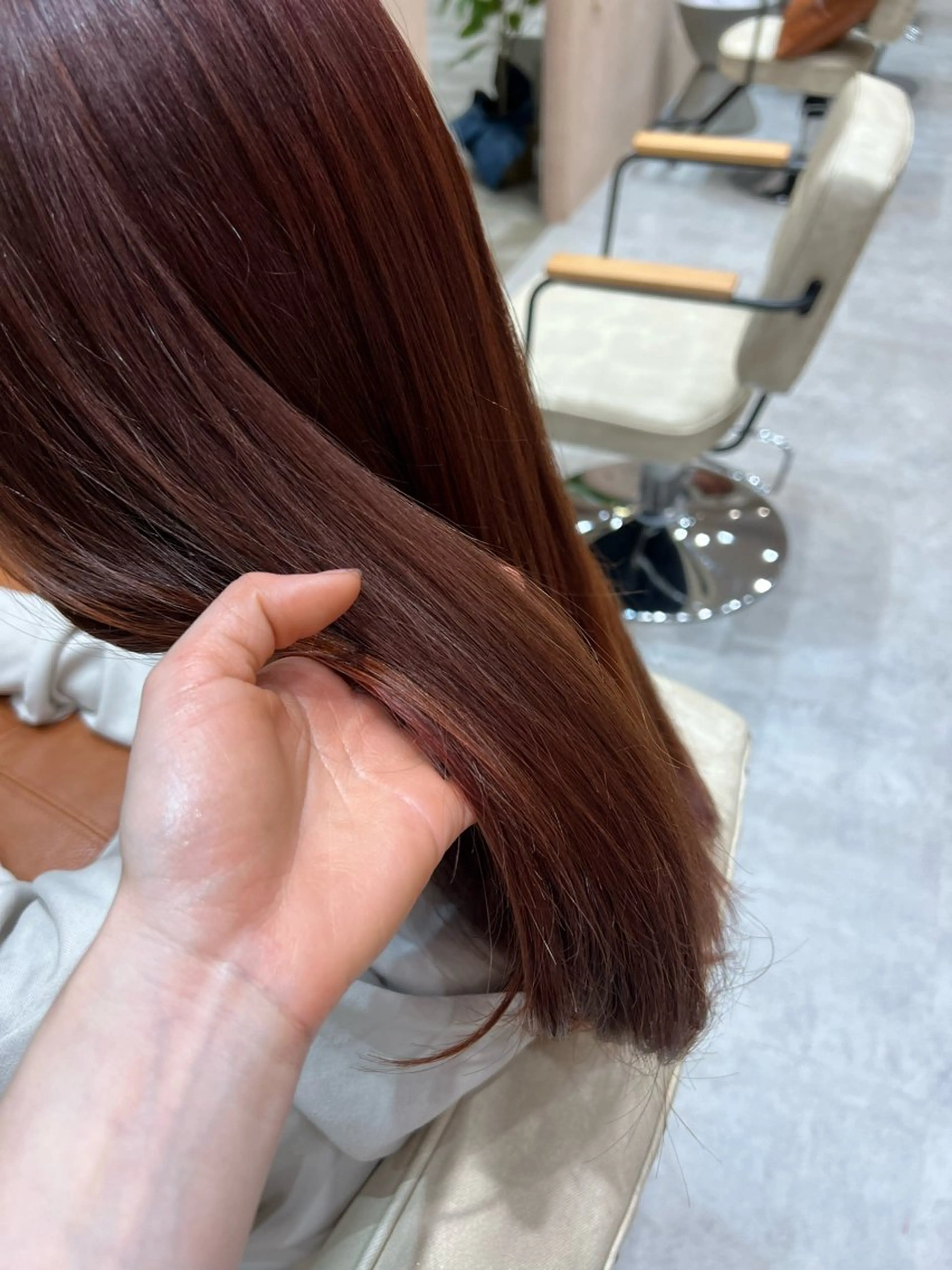 セミロング カラー ブラウンカラー レッドカラー レッドブラウン ヘアカラー トリートメント 透明感/明るめ ヘア/kazui🐈のヘアスタイル