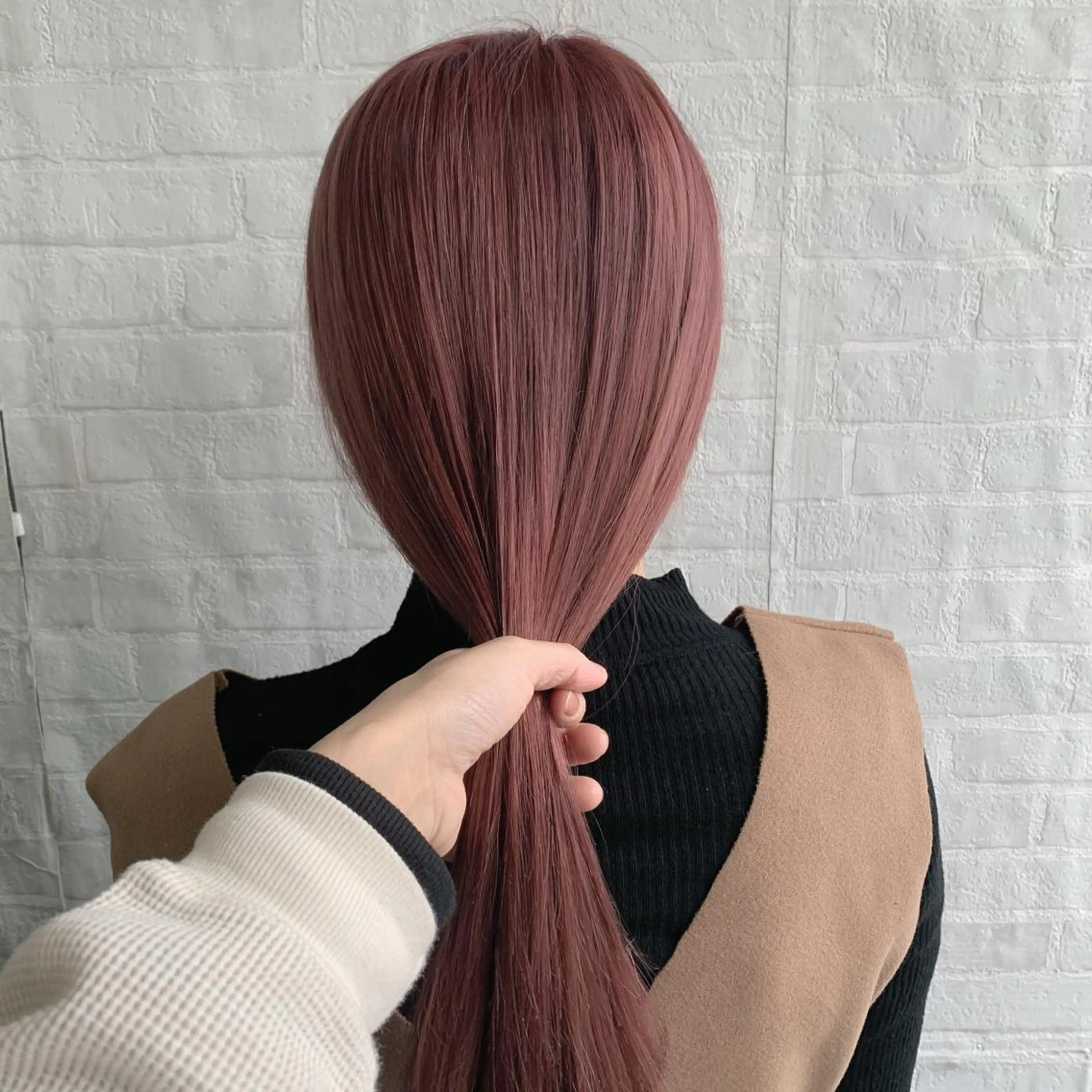 ロング カラー ベージュカラー ピンクカラー ピンクベージュ ヘアカラー 袴田 伊代のヘアスタイル
