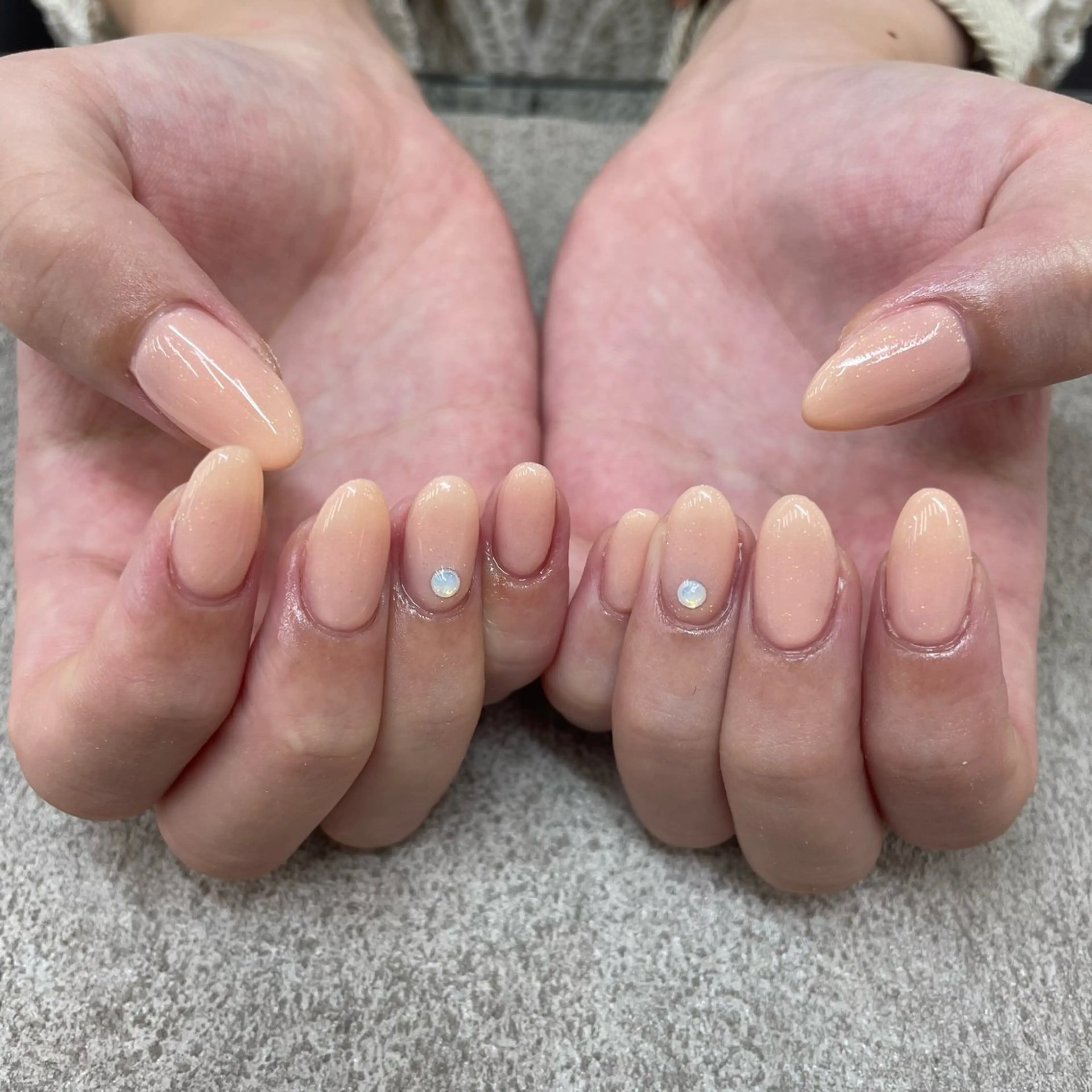 ネイル キラキラネイル ラメ(グリッター) オレンジ ピンク ストーンネイル MAXKELLY EMIのネイルデザイン