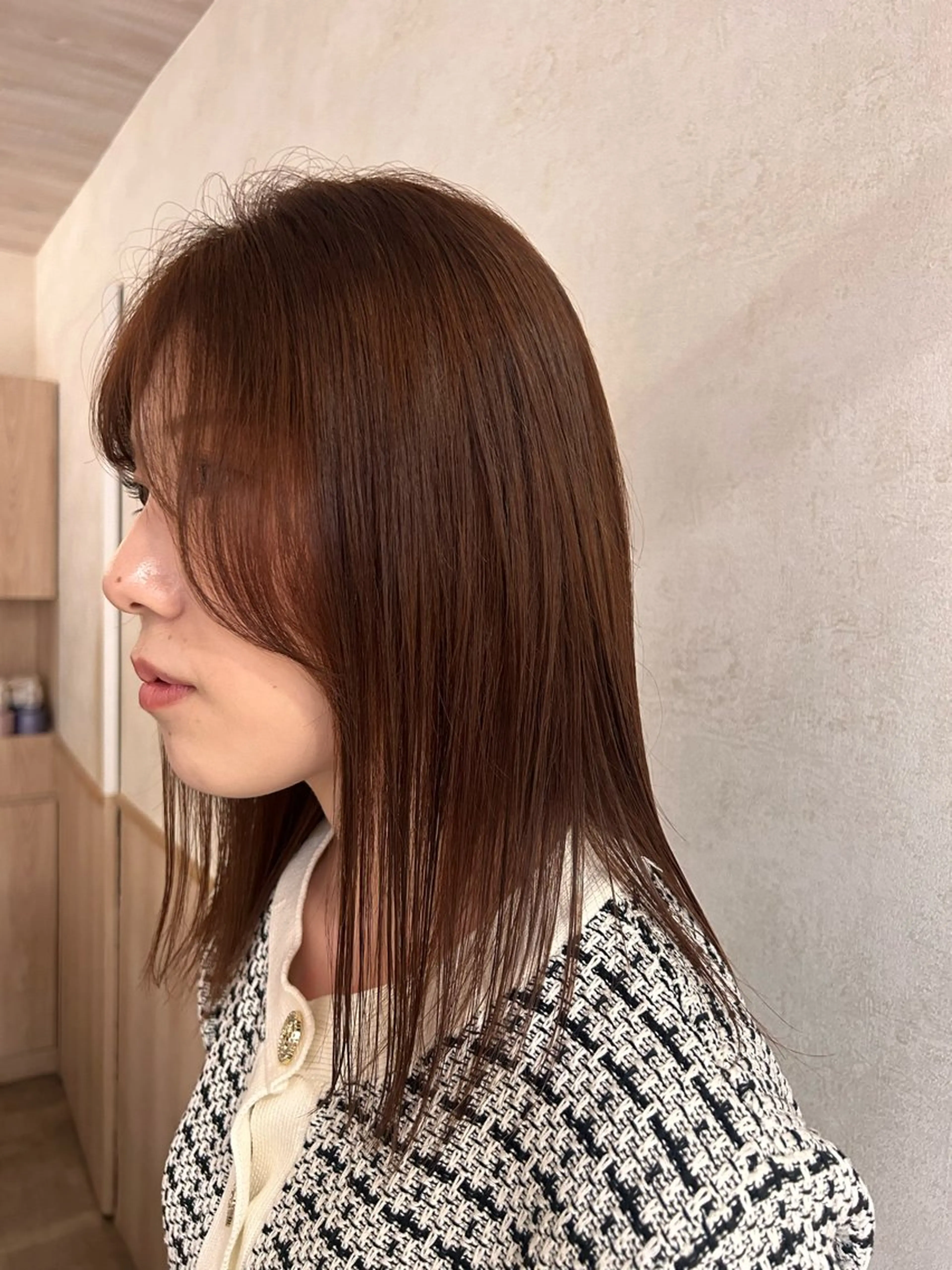 ミディアム カラー ヘアカラー 透明感カラー/艶髪/ 似合わせカラーのヘアスタイル