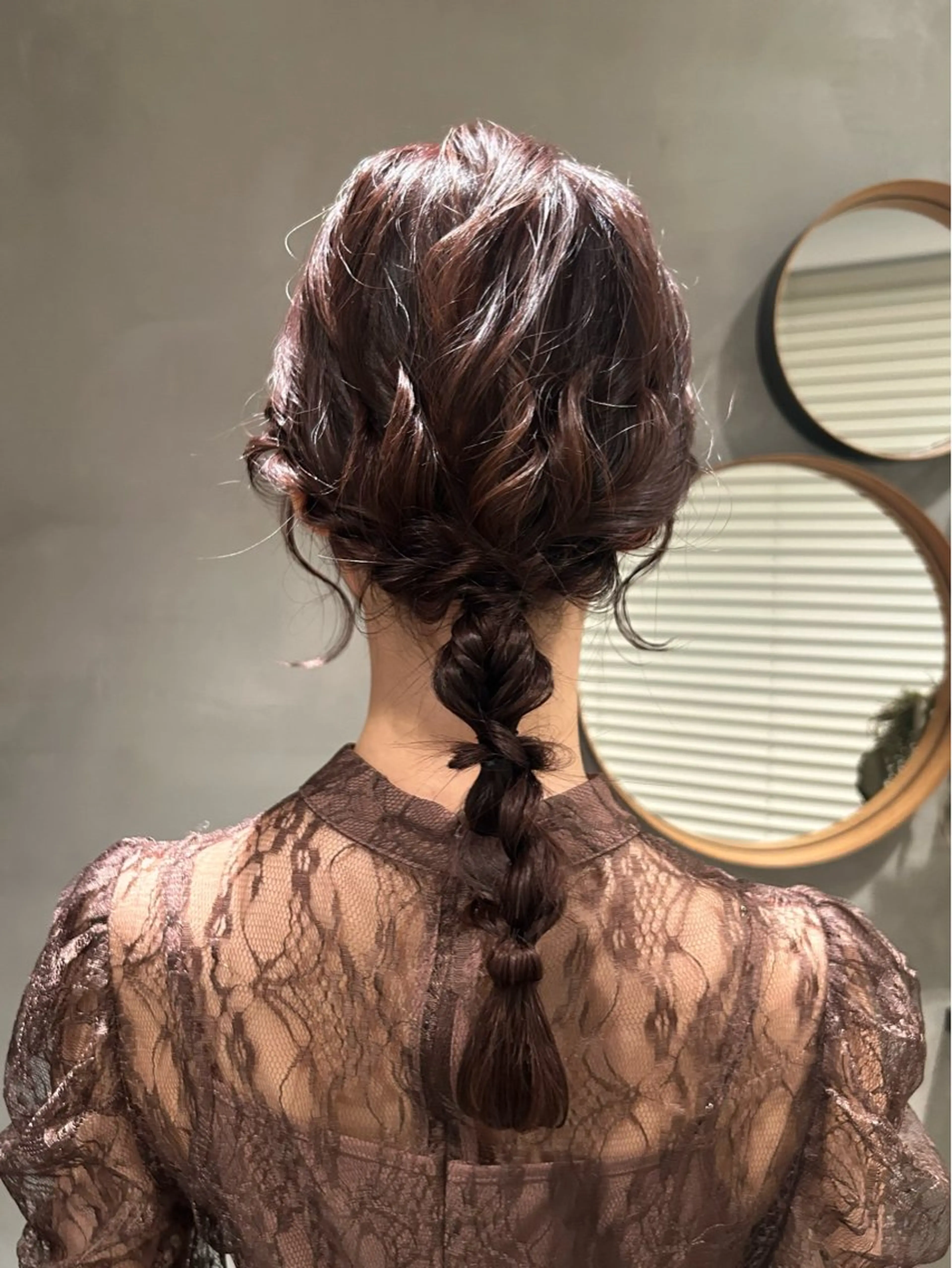 セミロング ヘアアレンジ ヘアセット デザインカラー❤︎ イシイレイのヘアスタイル