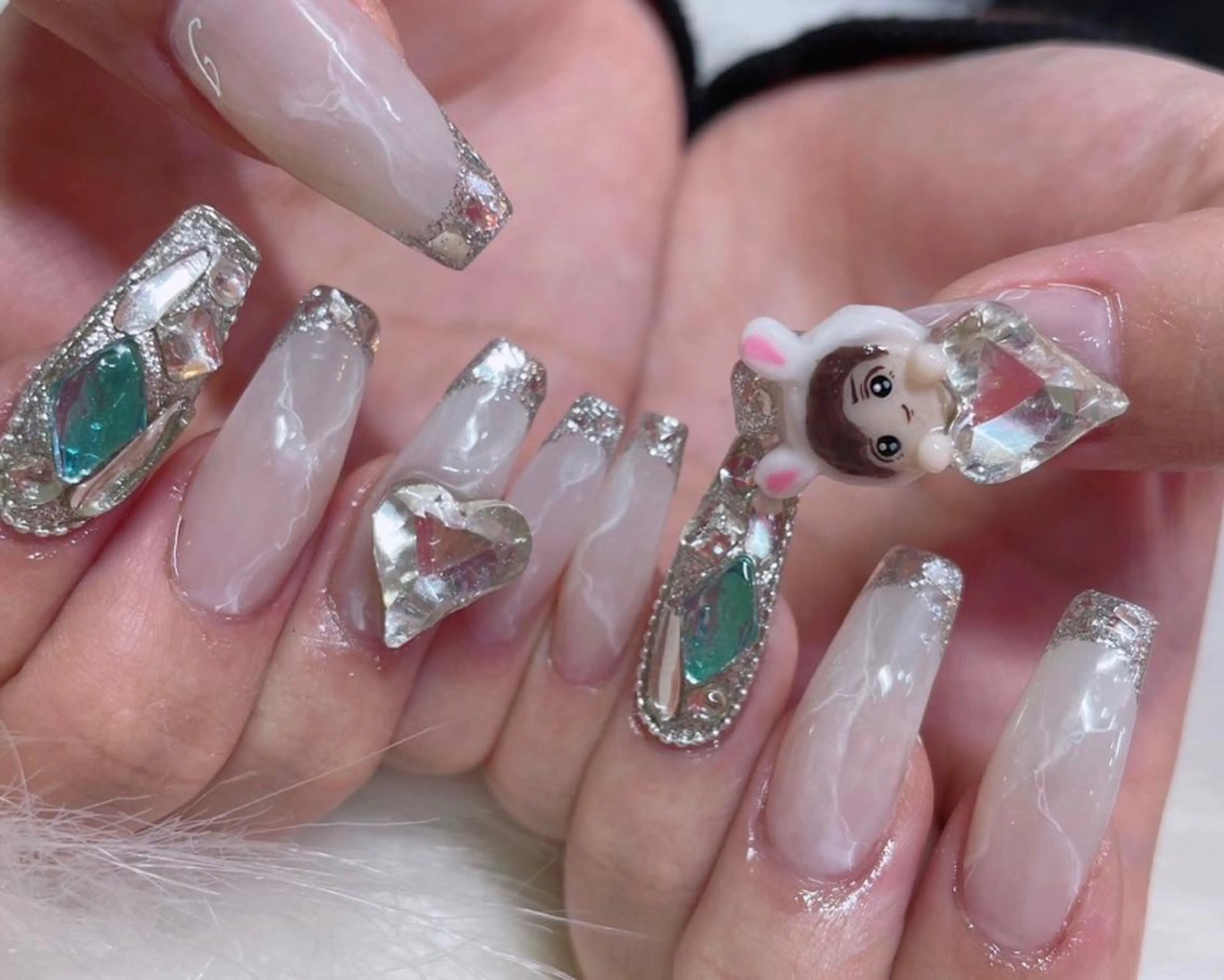 ネイル 大理石ネイル(マーブル) スカルプネイル ストーンネイル NAILSGOGO shibuyaのネイルデザイン