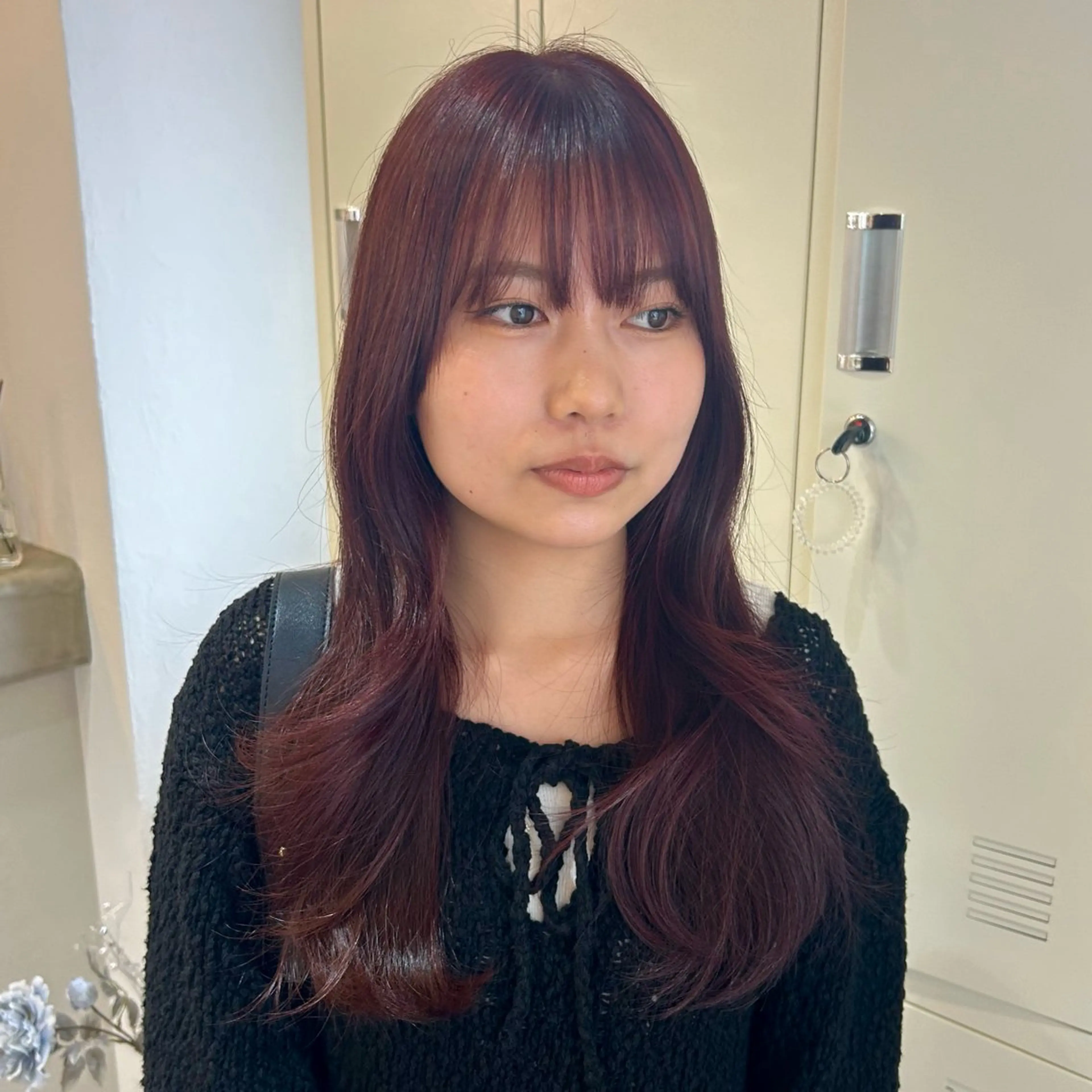 ワンカラー+前髪カットの写真