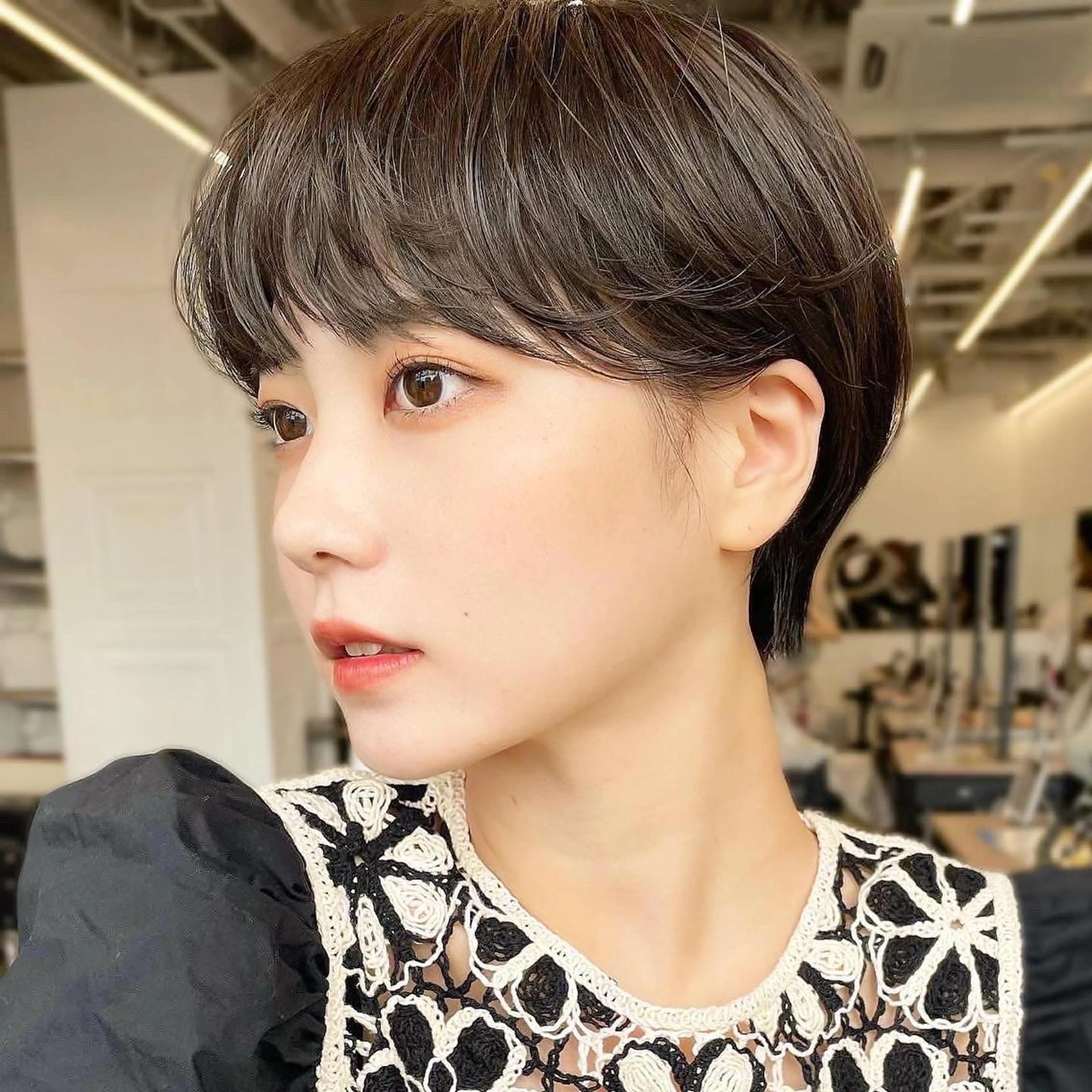 ショート パーマ ショートヘア 似合わせショート/透 明感カラー/西田祐賀のヘアスタイル