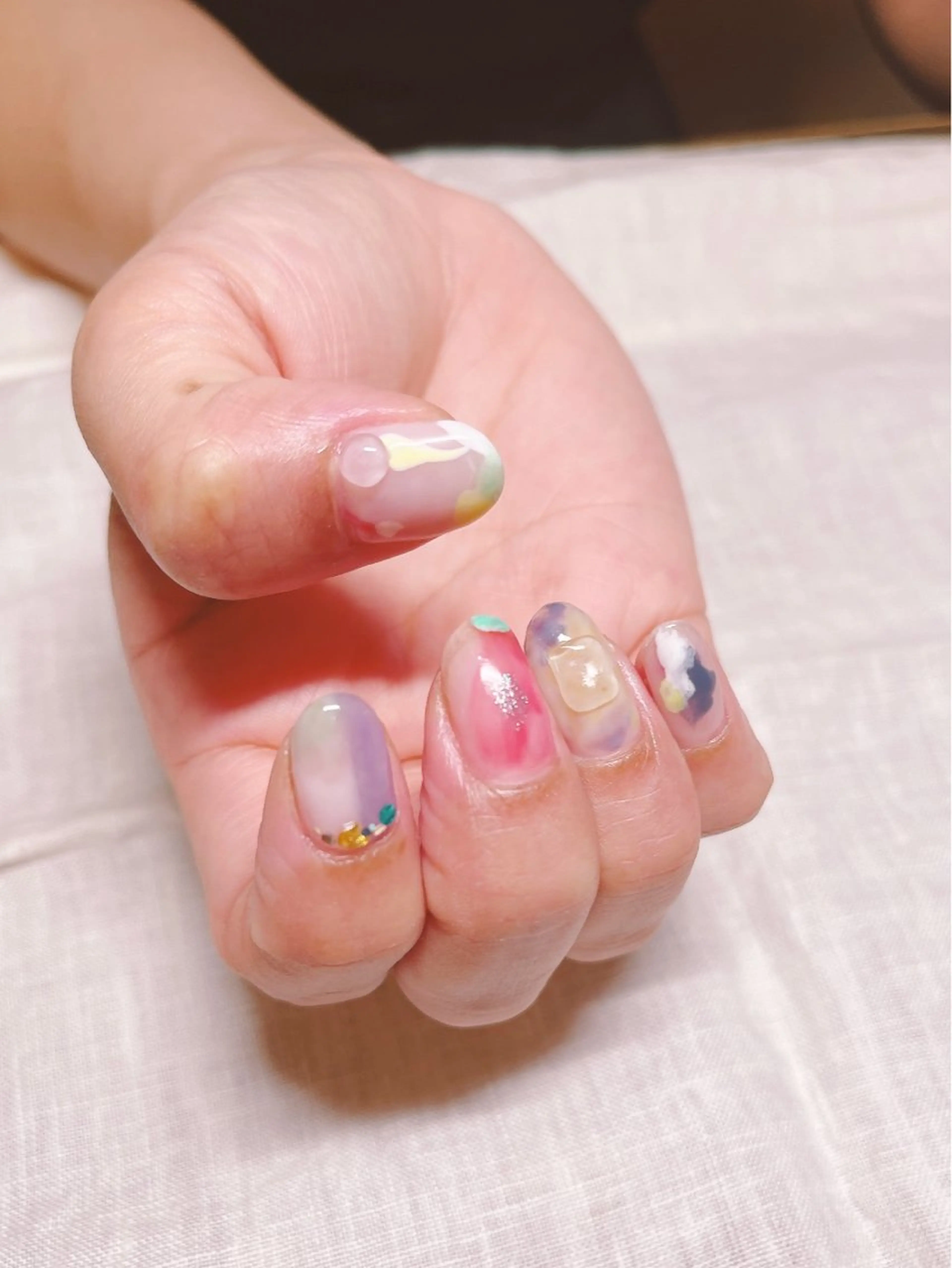 ネイル 持ち込み ニュアンスネイル 夏ネイル atelier mofのネイルデザイン