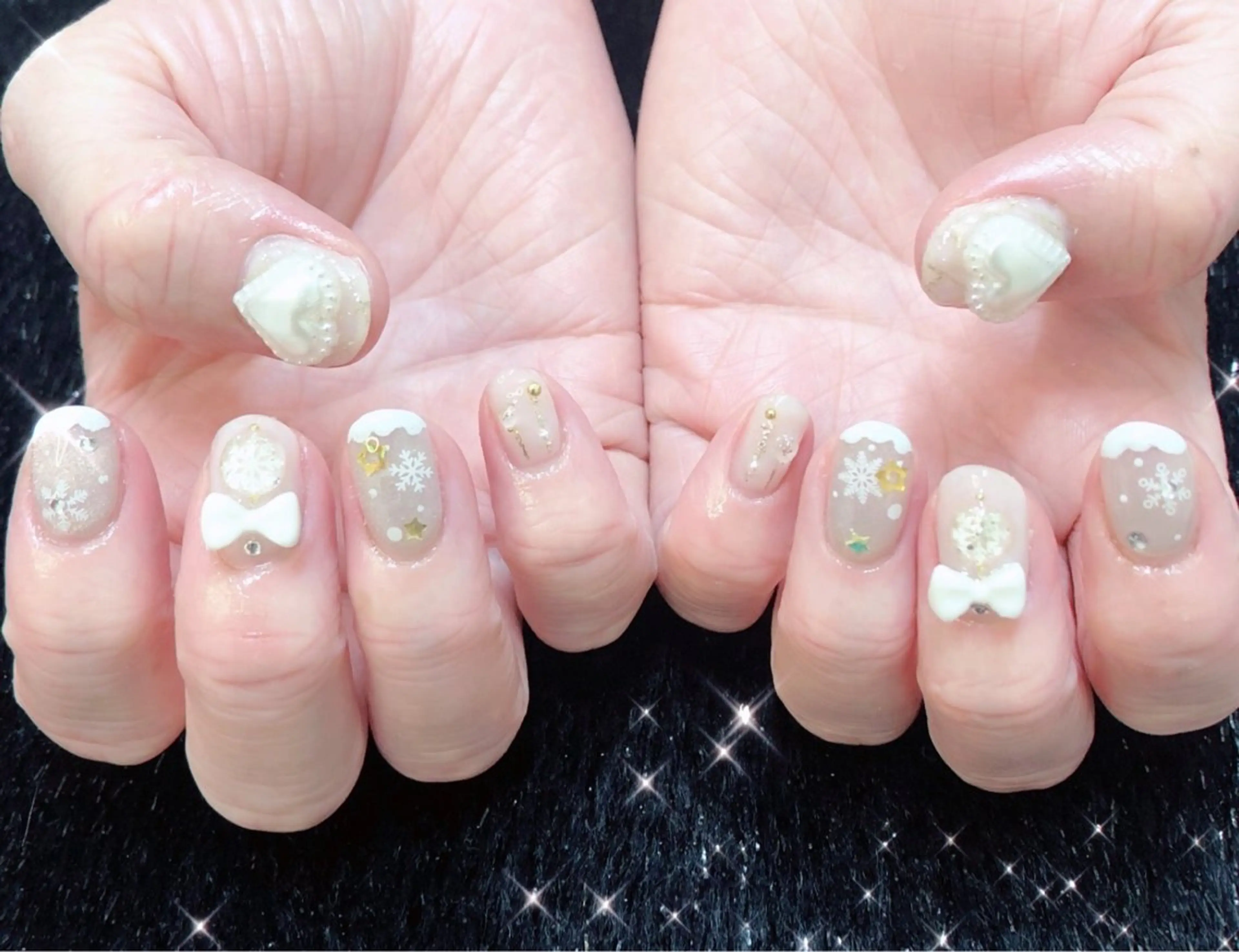 ネイル 成人式 フレンチネイル ジェルネイル ガラスフレンチ 韓国ネイル 大門浜松町 ネイルのネイルデザイン