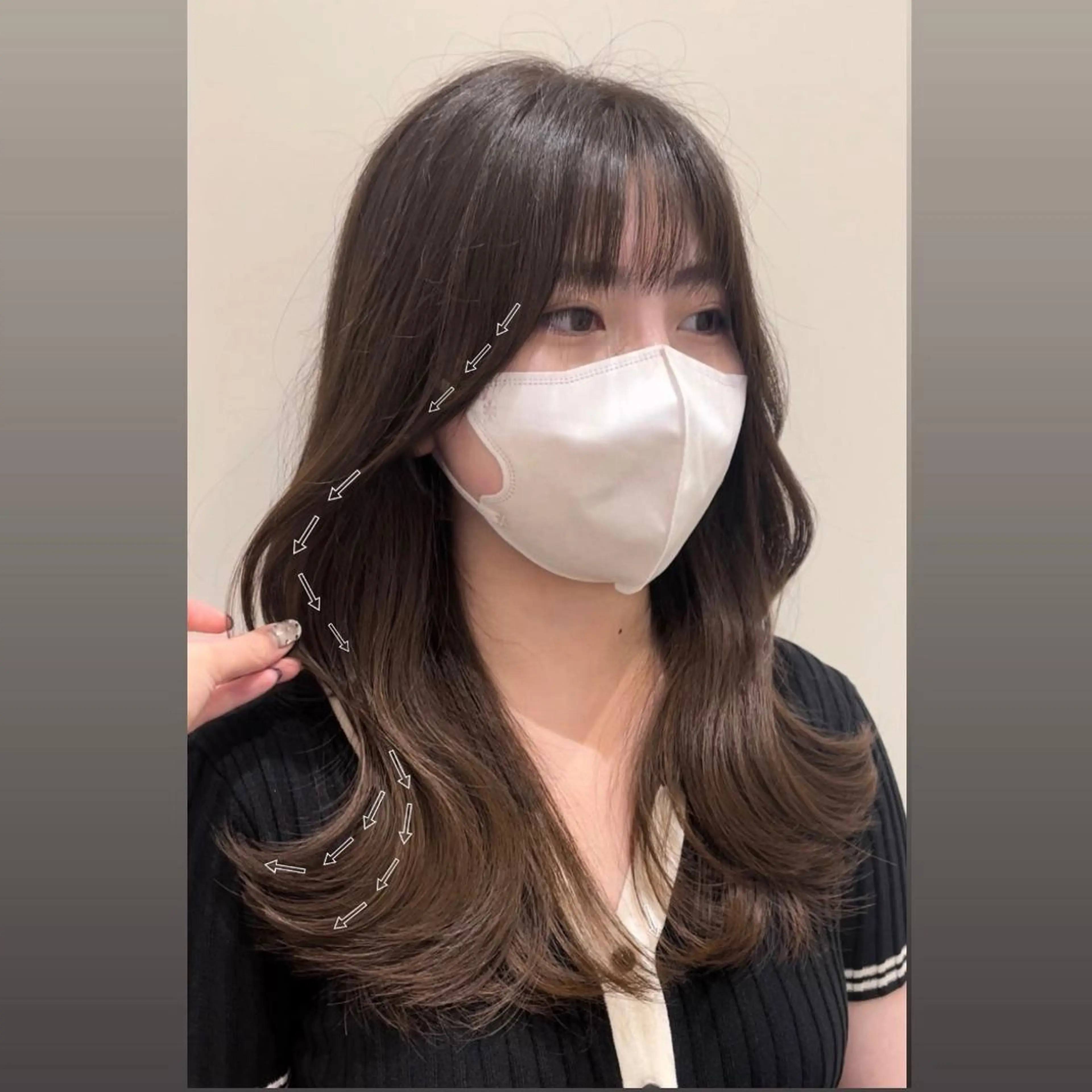 セミロング 韓国風ヘア レイヤーカット ❤︎︎韓国ヘア❤︎︎ 𝑺𝒉𝒊𝒉𝒐のヘアスタイル