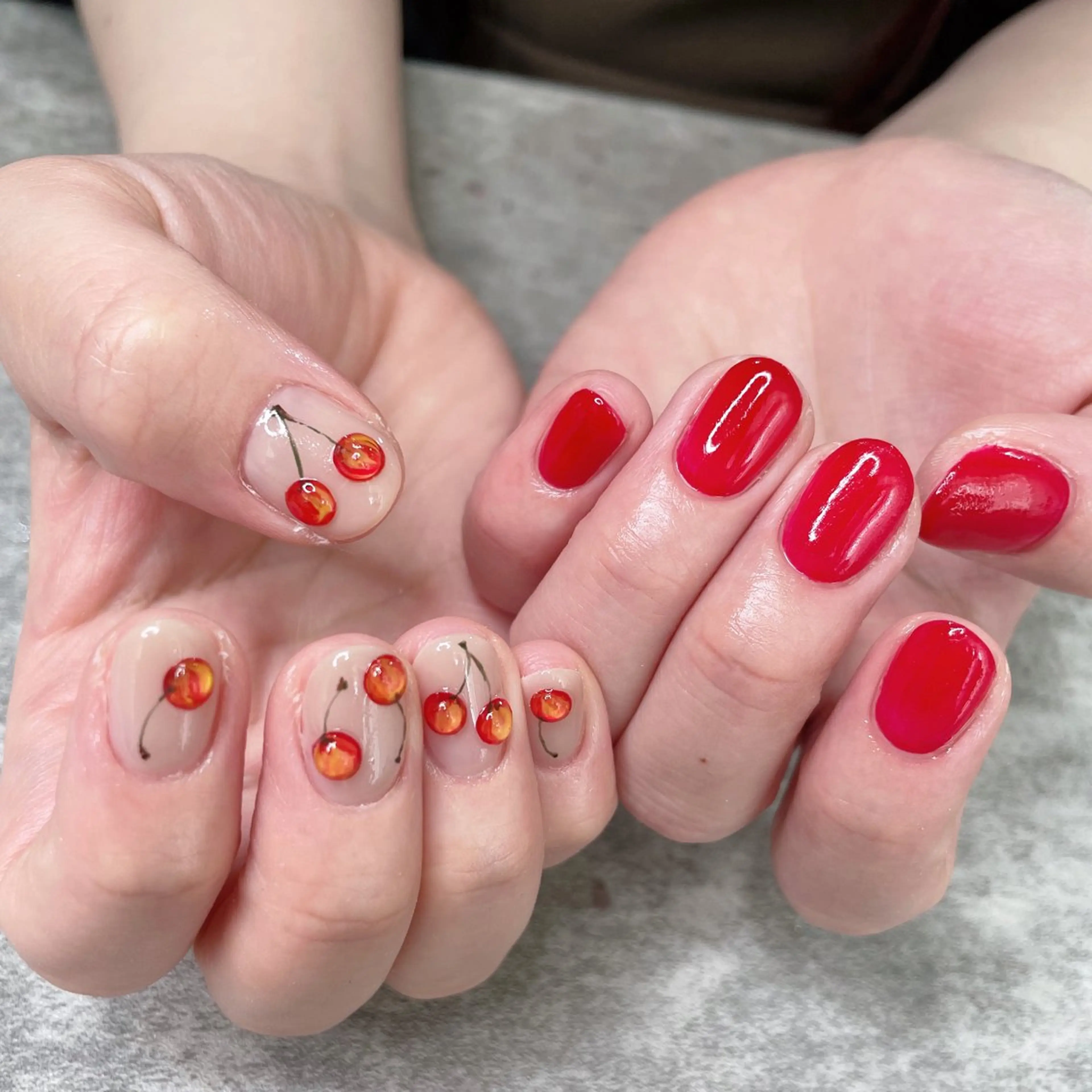 ネイル 赤色 ハンドネイル ma riのネイルデザイン