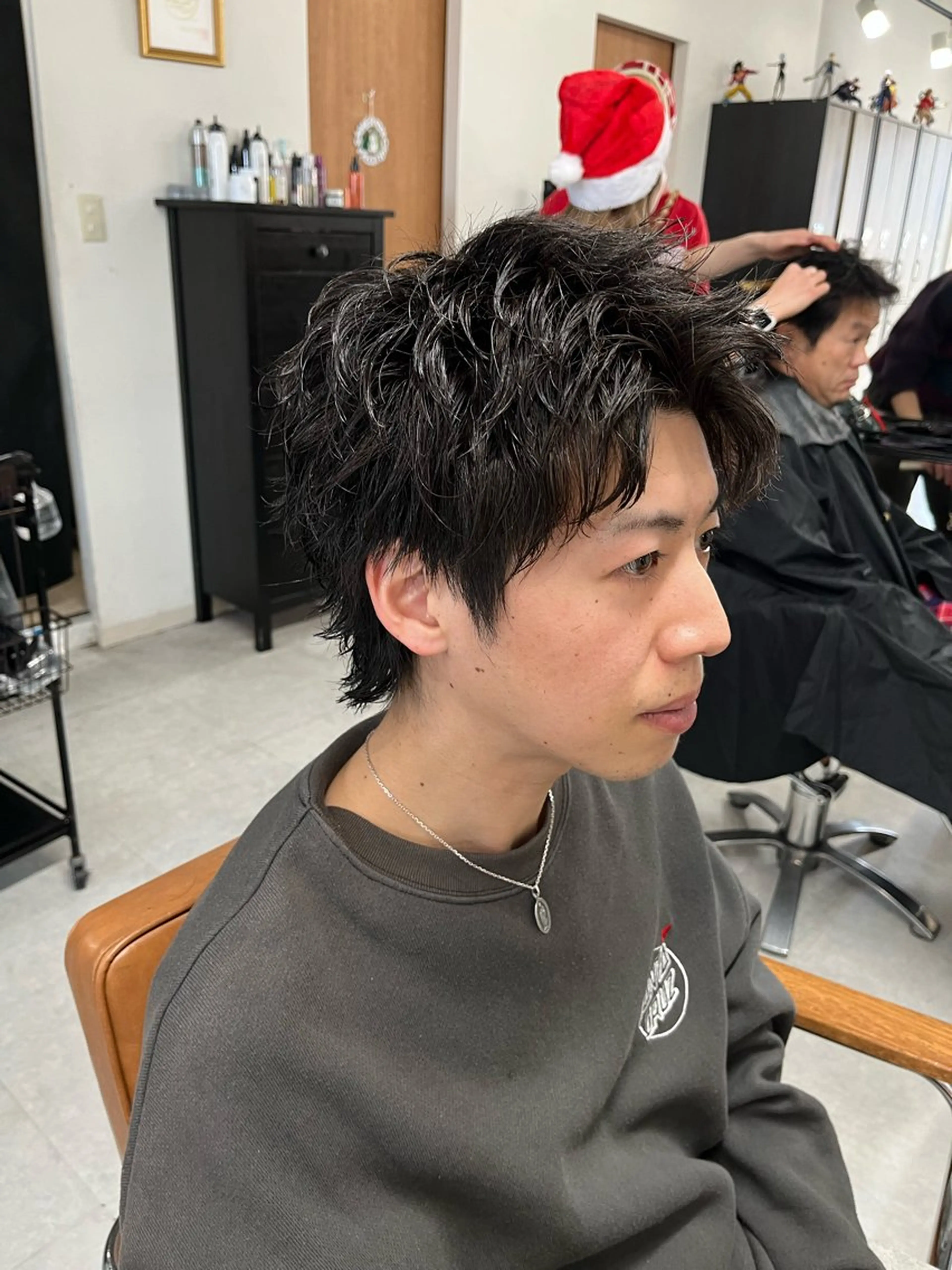 ショート カラー パーマ メンズ メンズパーマ スパイキーショート ショートヘア カット パーマ ヘッドスパ ヘアセット メンズカット メンズパーマヤマザキのヘアスタイル