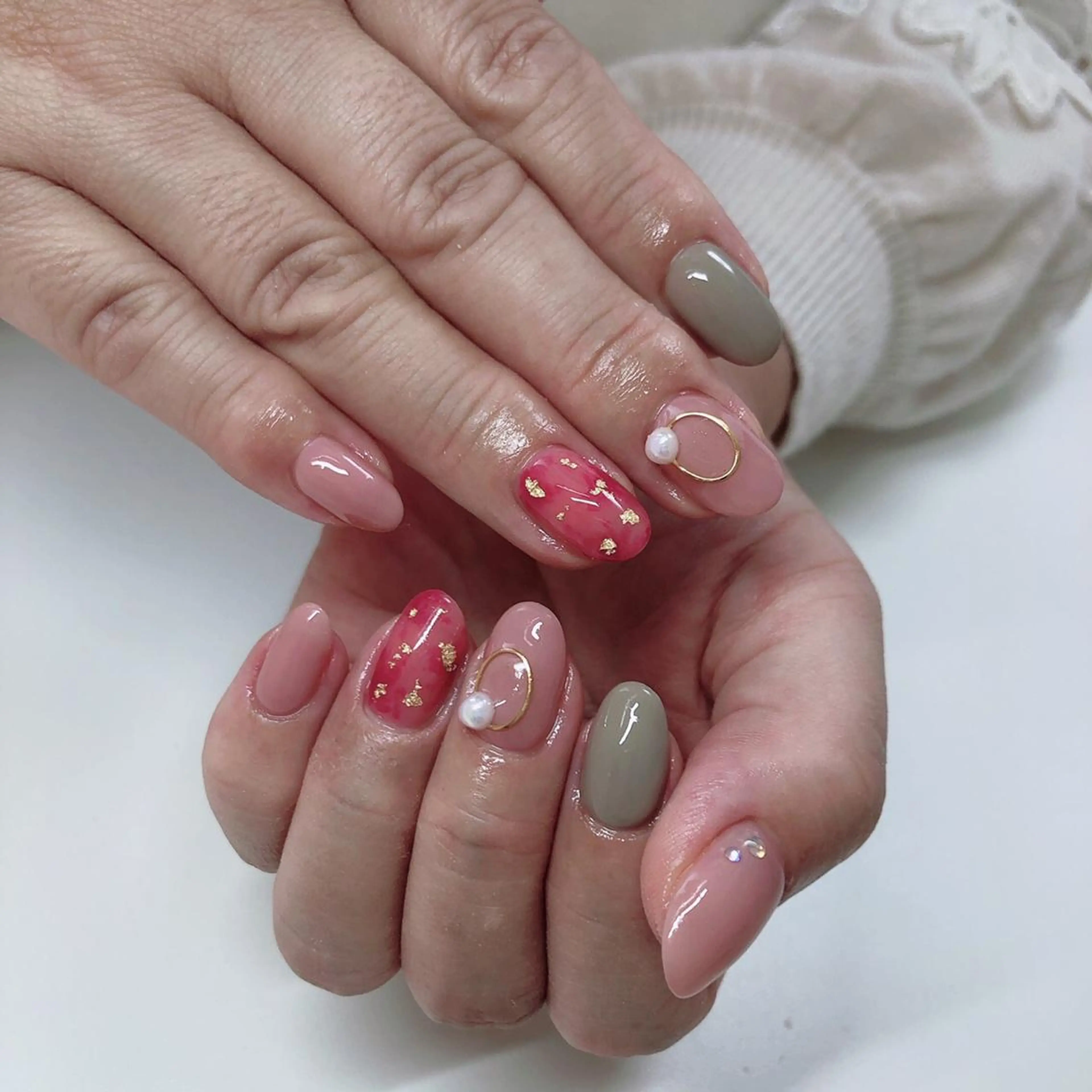 ネイル フットネイル グリーン オフィスネイル ワンカラーネイル Lily Roseスタッフ一同のマツエク・マツパデザイン