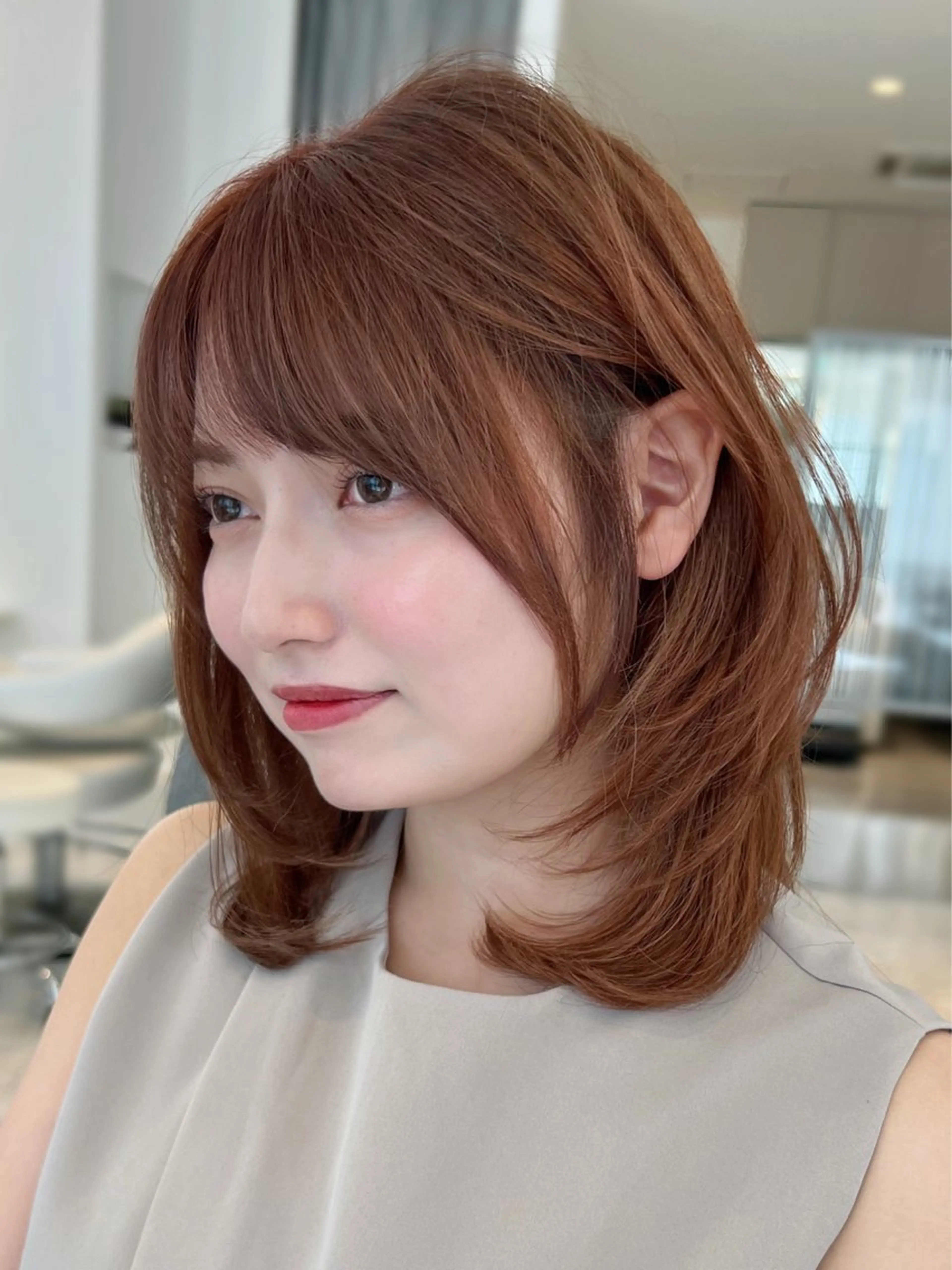 ミディアム カット ヘアカラー トリートメント ✨上品可愛い 時短艶髪/後藤✨のヘアスタイル