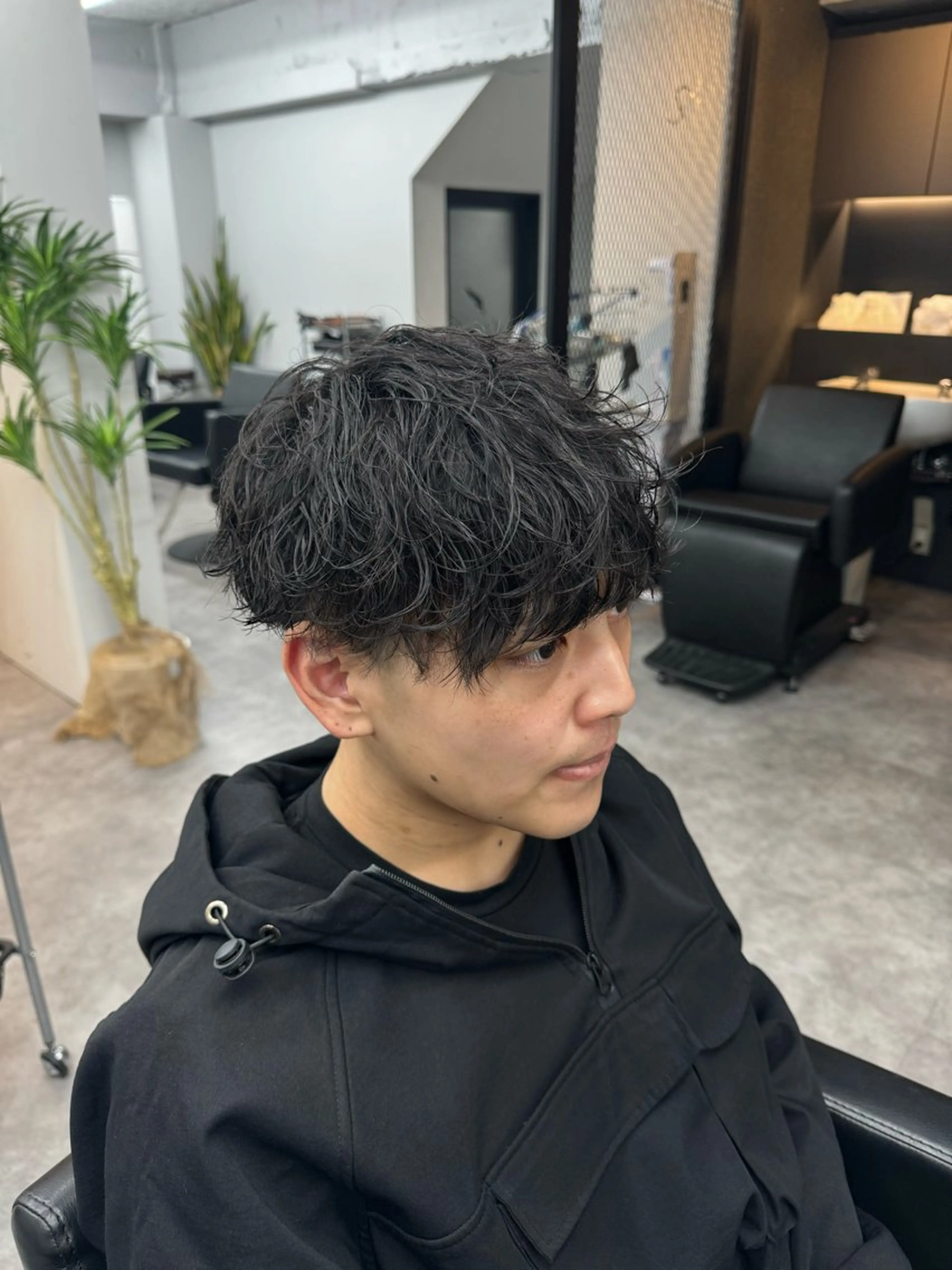 ショート パーマ メンズ メンズパーマ 波巻きパーマ 【曲がる縮毛矯正】 モデル募集🙋カツヤのヘアスタイル