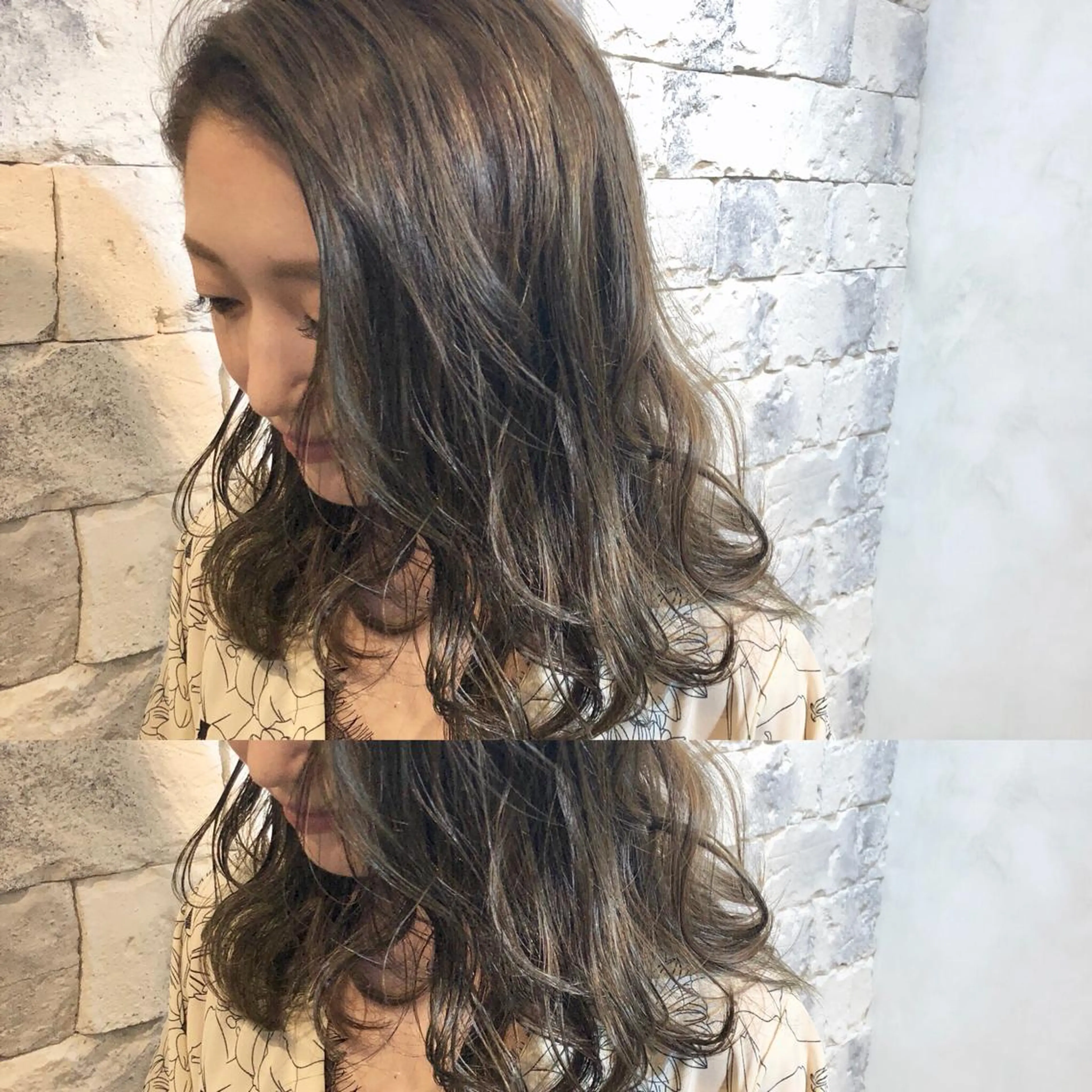 ミディアム カラー グラデーションカラー グレージュ ハイライトカラー イルミナカラー カーキグレージュ AUBE HAIRazul吉祥寺所属・綺麗な髪質にしたい方 限定🌈清水 祥のヘアスタイル