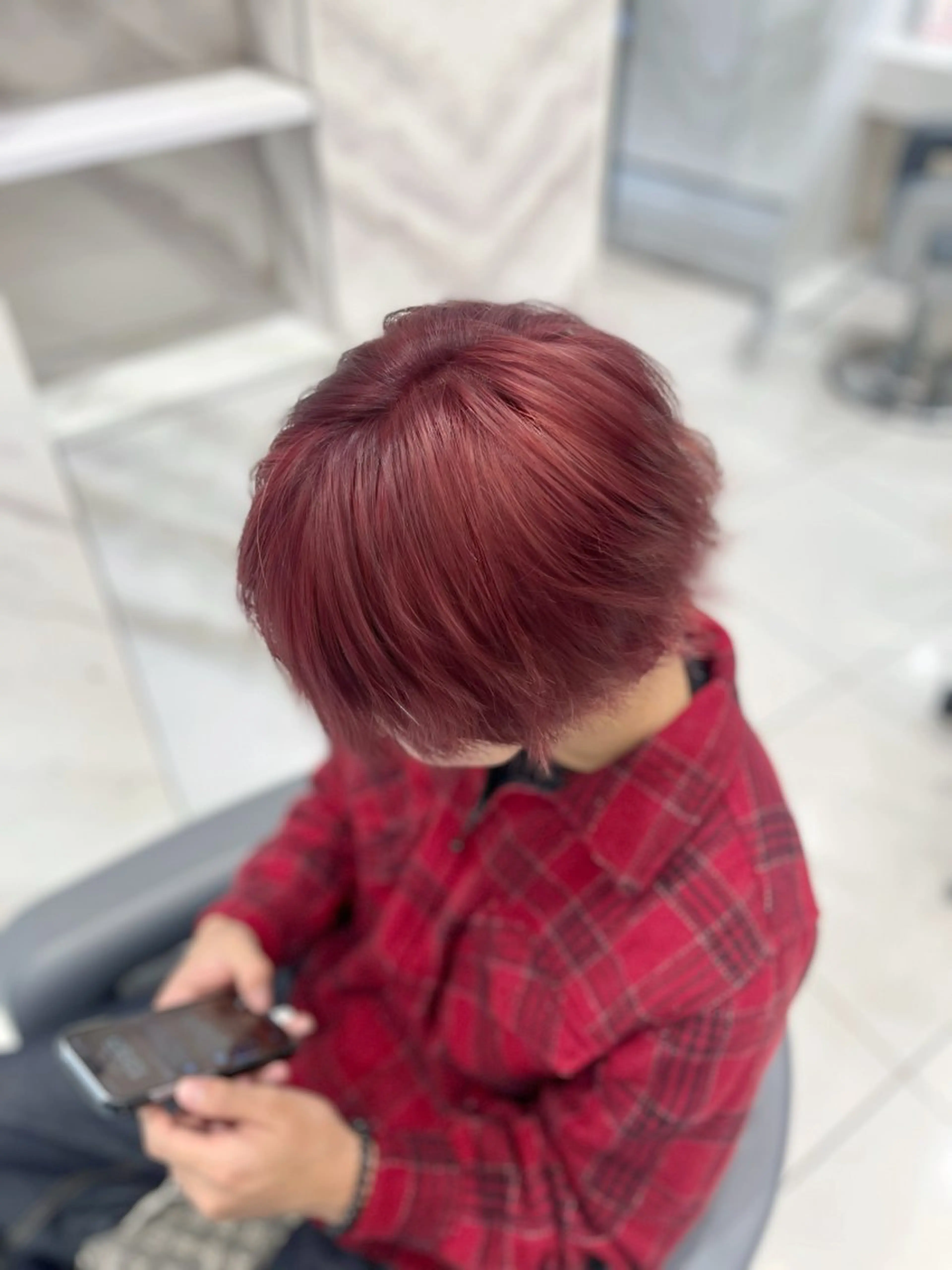 カラー メンズ メンズブリーチ ブリーチ レッドカラー ヘアカラー 川上 春香のヘアスタイル