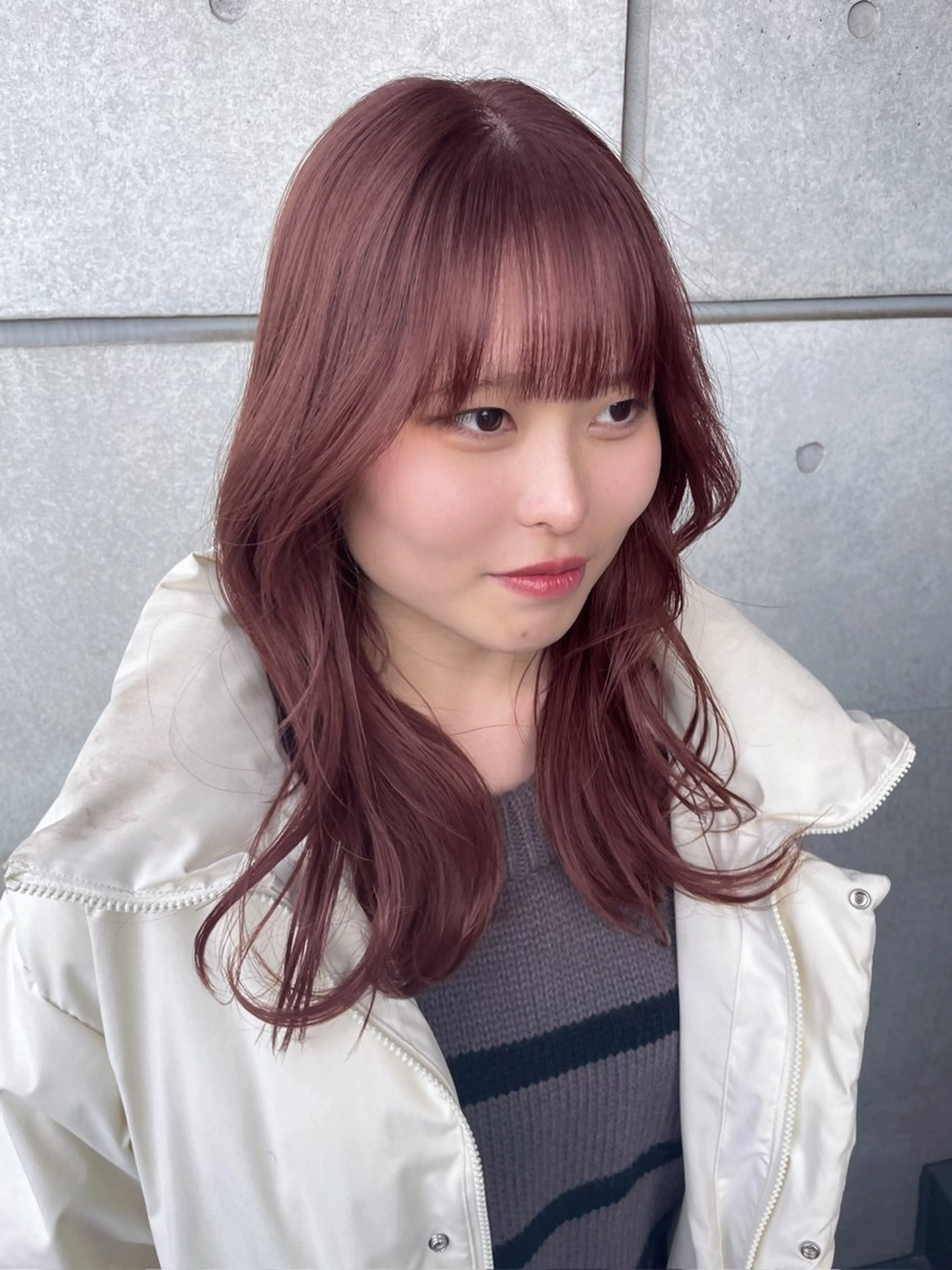 セミロング カラー ヘアカラー 表参道／韓国レイヤー ／ハッシュカットのヘアスタイル