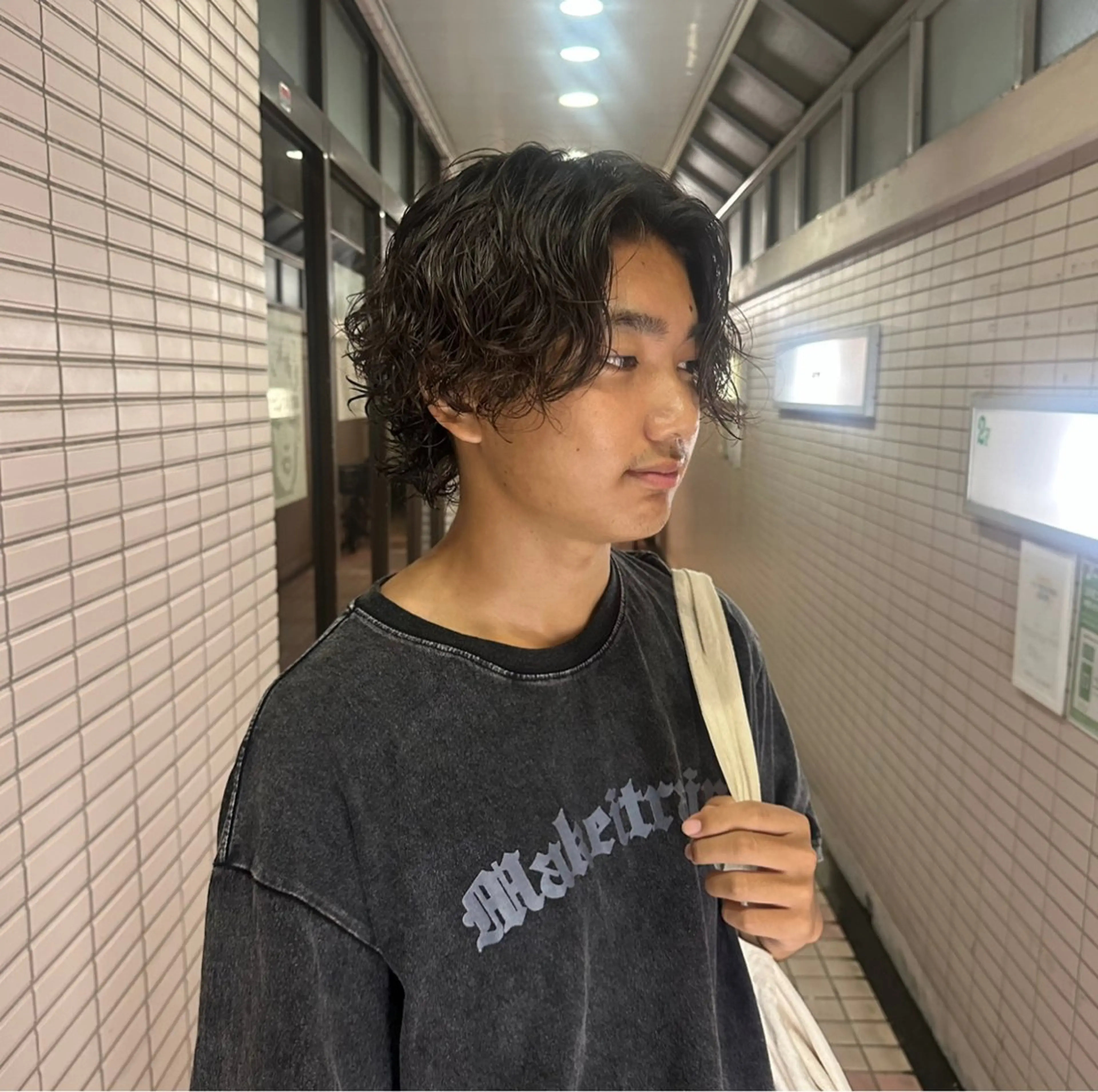 ミディアム パーマ メンズ パーマ職人 渡邊　優雅のヘアスタイル