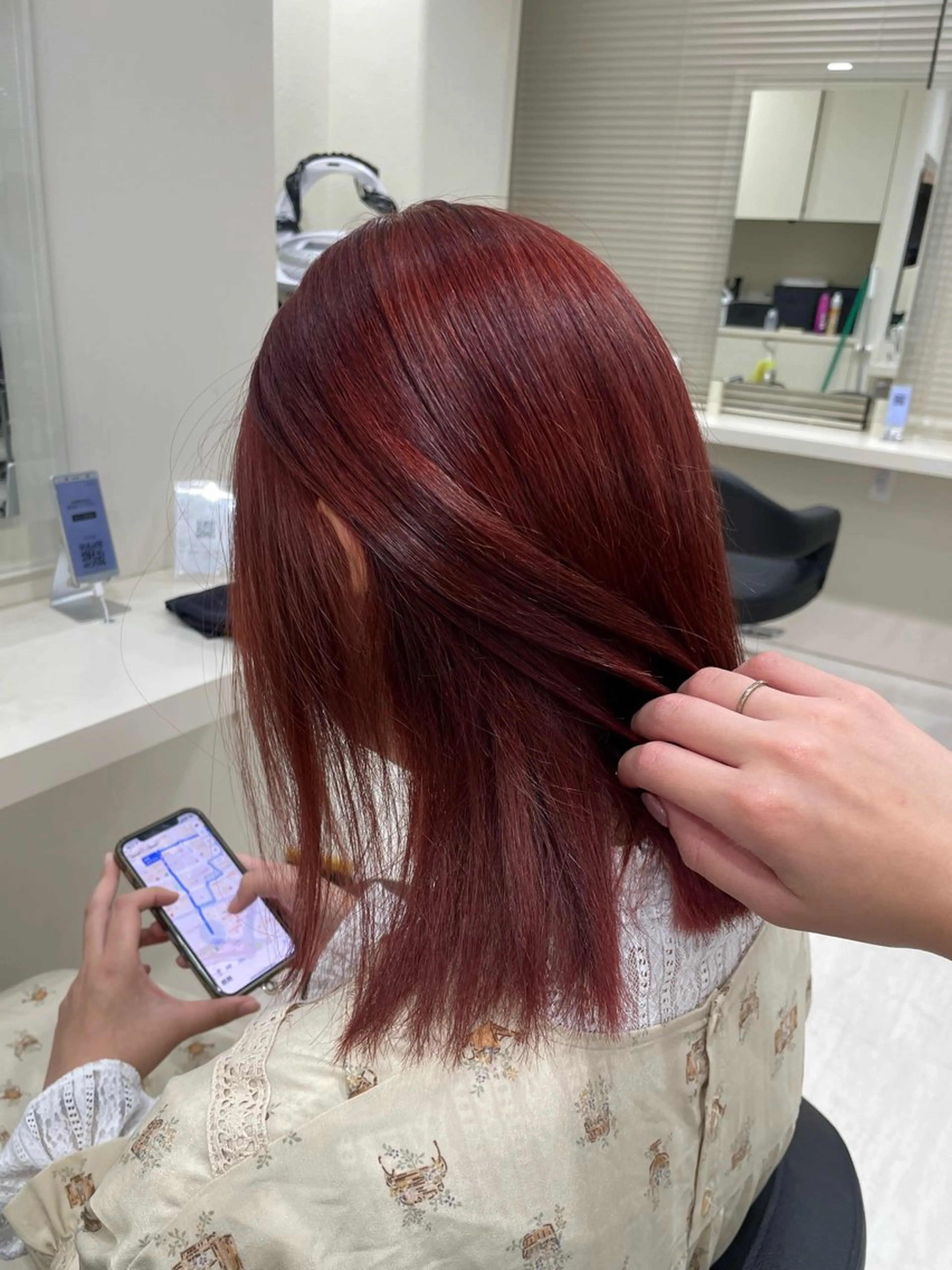 カラー 🤎🎀ブリーチなし ピンクラベンダー🧸のヘアスタイル