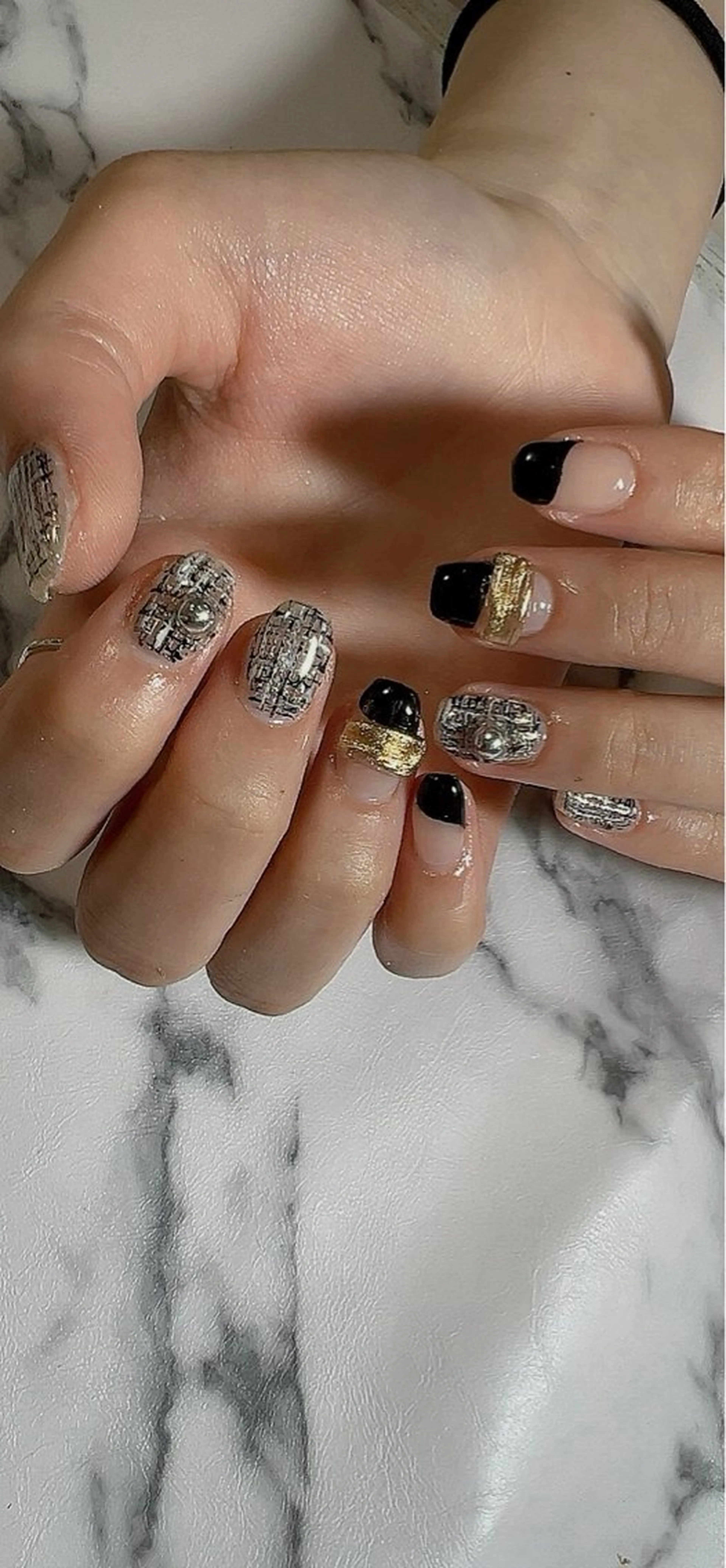 ネイル フレンチネイル ツイードネイル Ruana Nailのネイルデザイン